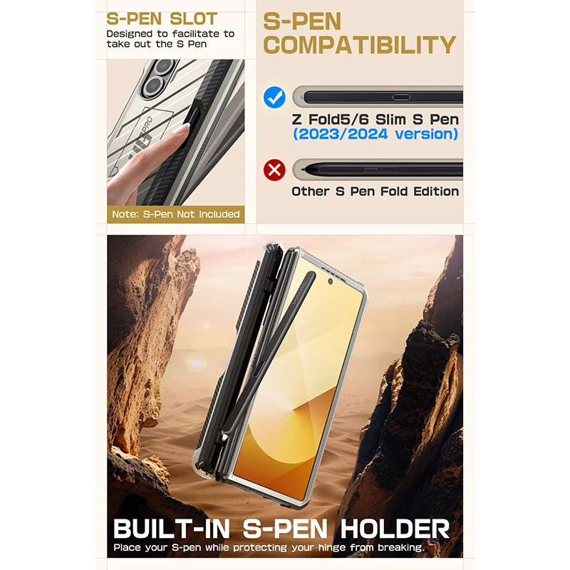 Galaxy Z Fold6 Unicorn Beetle PRO Rugged Case - Titan Gray - Image 5