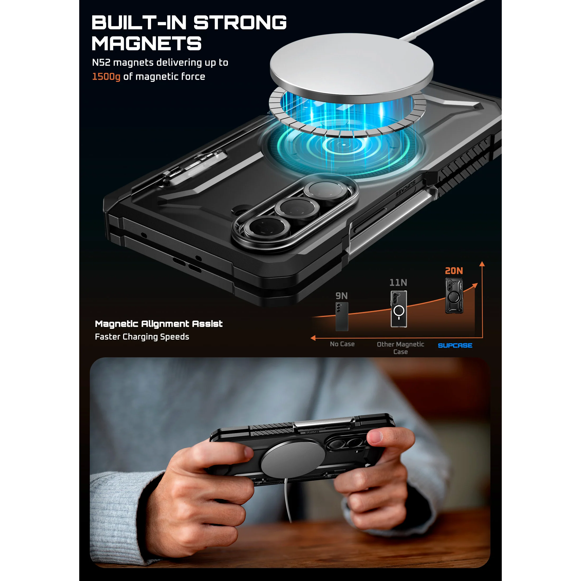 Galaxy Z Fold7 UB Grip MagSafe Case(open box) - Black - Image 4
