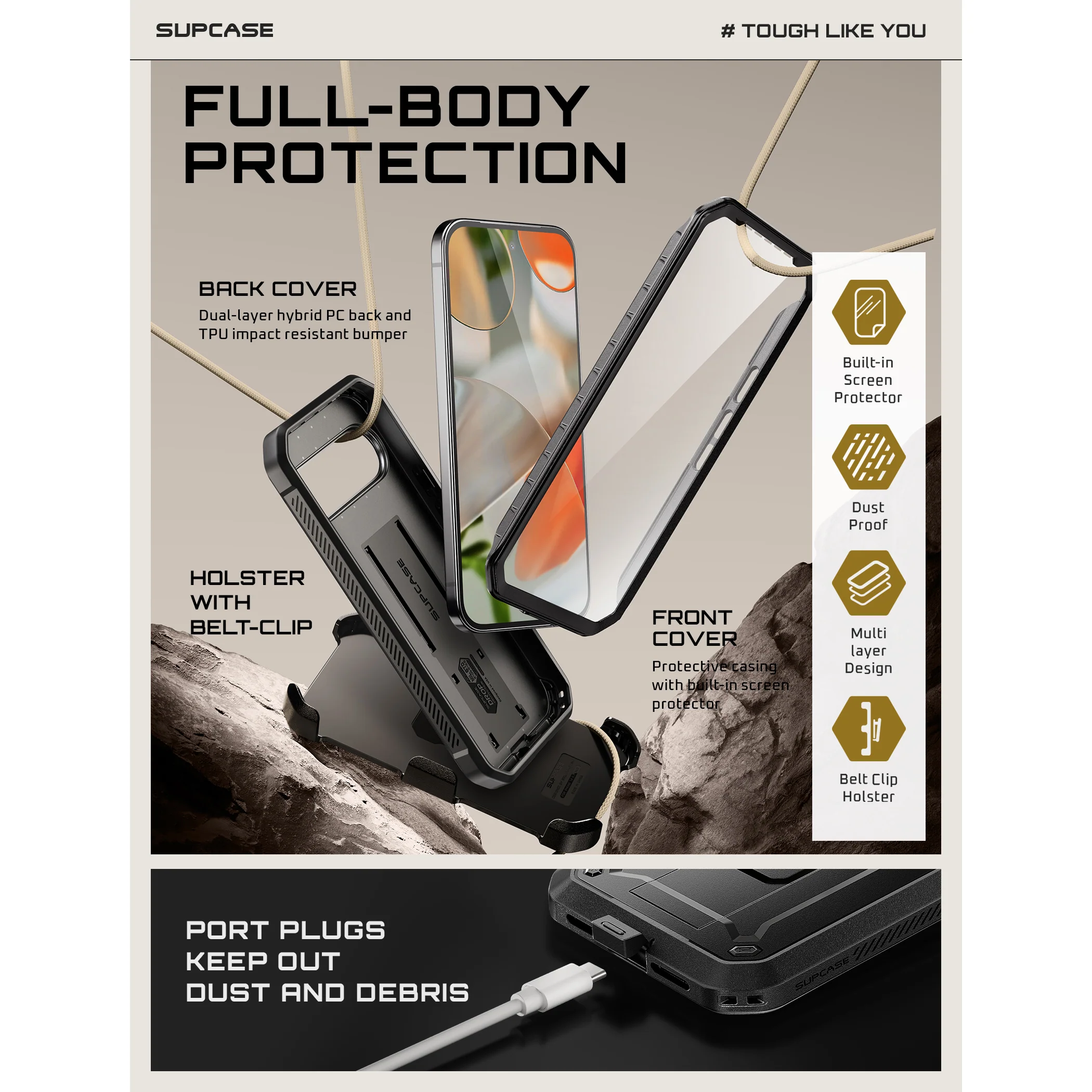 Google Pixel 10/10 Pro Unicorn Beetle PRO Rugged Phone Case-Black - Image 8