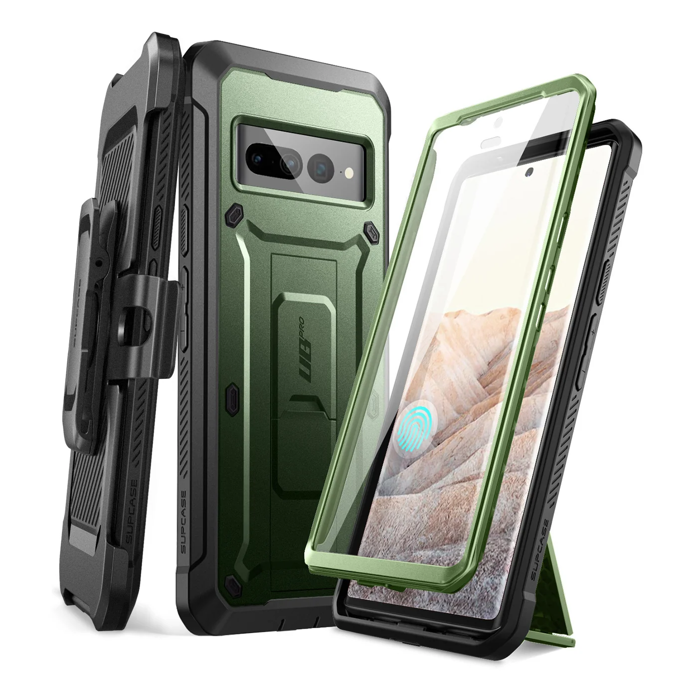 Google Pixel 7 Pro Unicorn Beetle PRO Rugged Holster Case-Metallic Green - Image 12