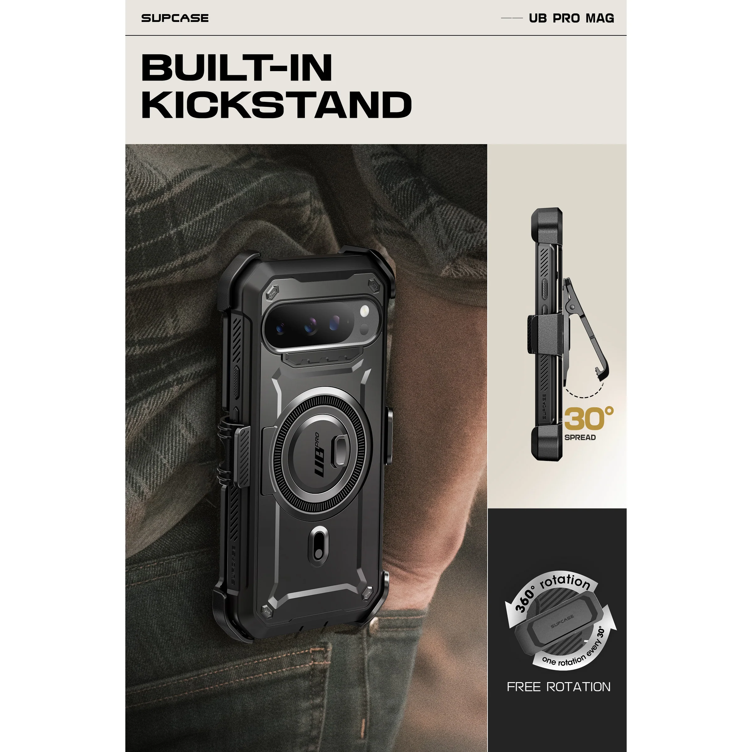 Google Pixel 9 Pro XL Unicorn Beetle PRO Mag Rugged Phone Case-Black - Image 6