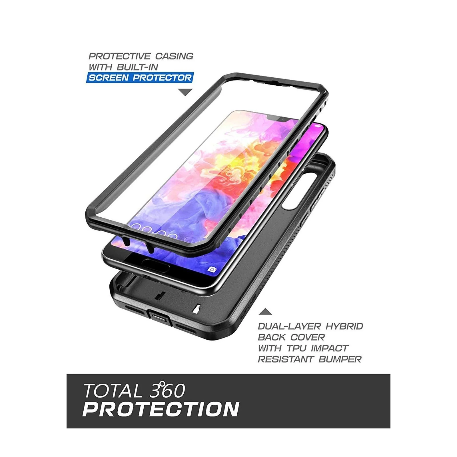 Huawei P20 Pro Unicorn Beetle Pro Rugged Case-Black - Image 3