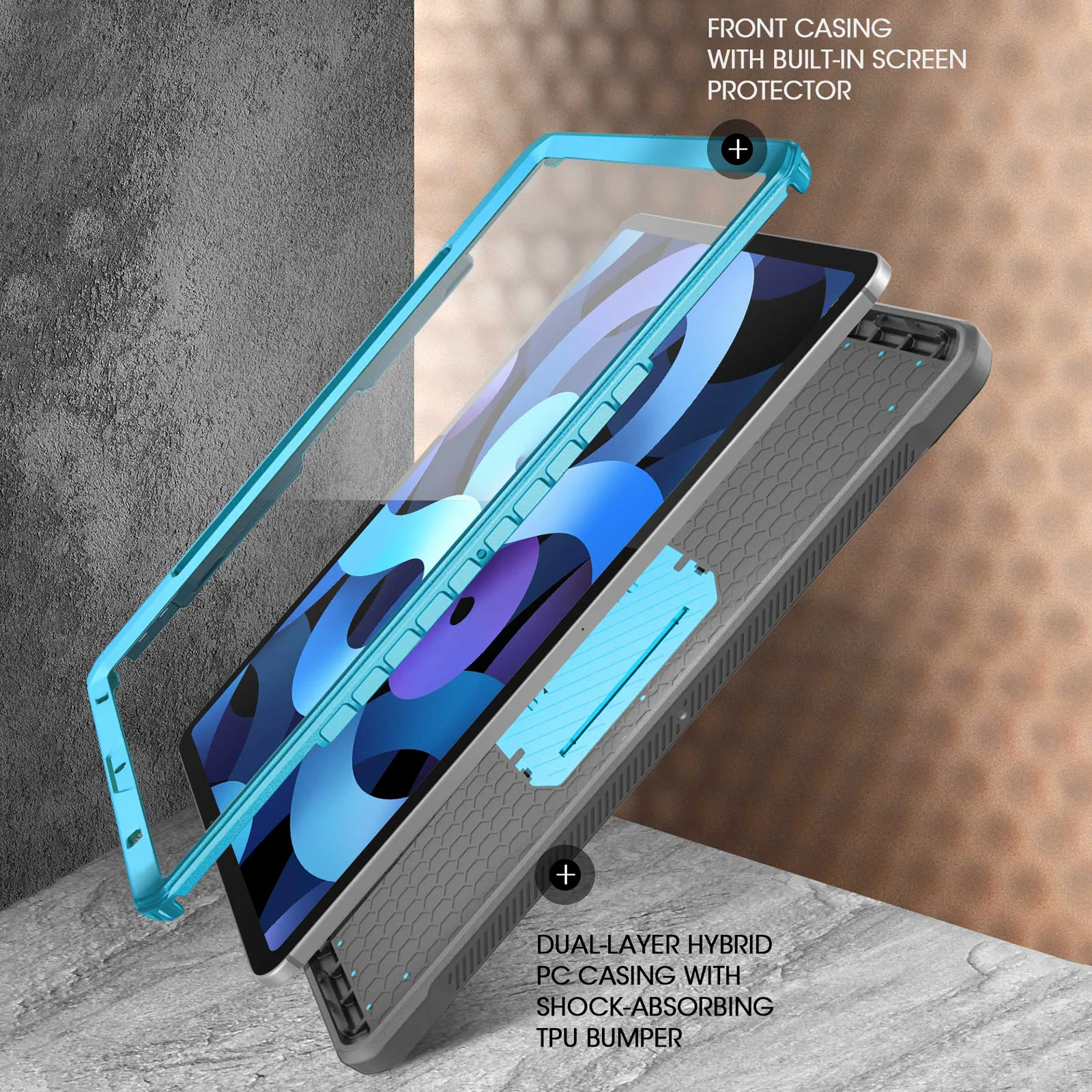 iPad Air 4 / 5 Unicorn Beetle PRO Rugged Kickstand Case-Blue - Image 5