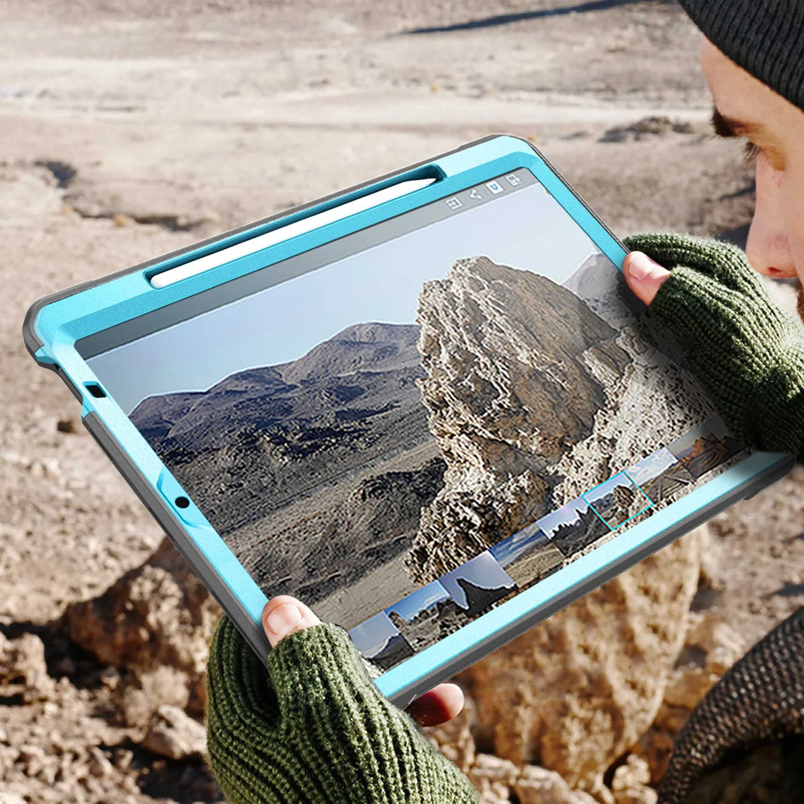 iPad Air 4 / 5 Unicorn Beetle PRO Rugged Kickstand Case(open box)-Blue - Image 6
