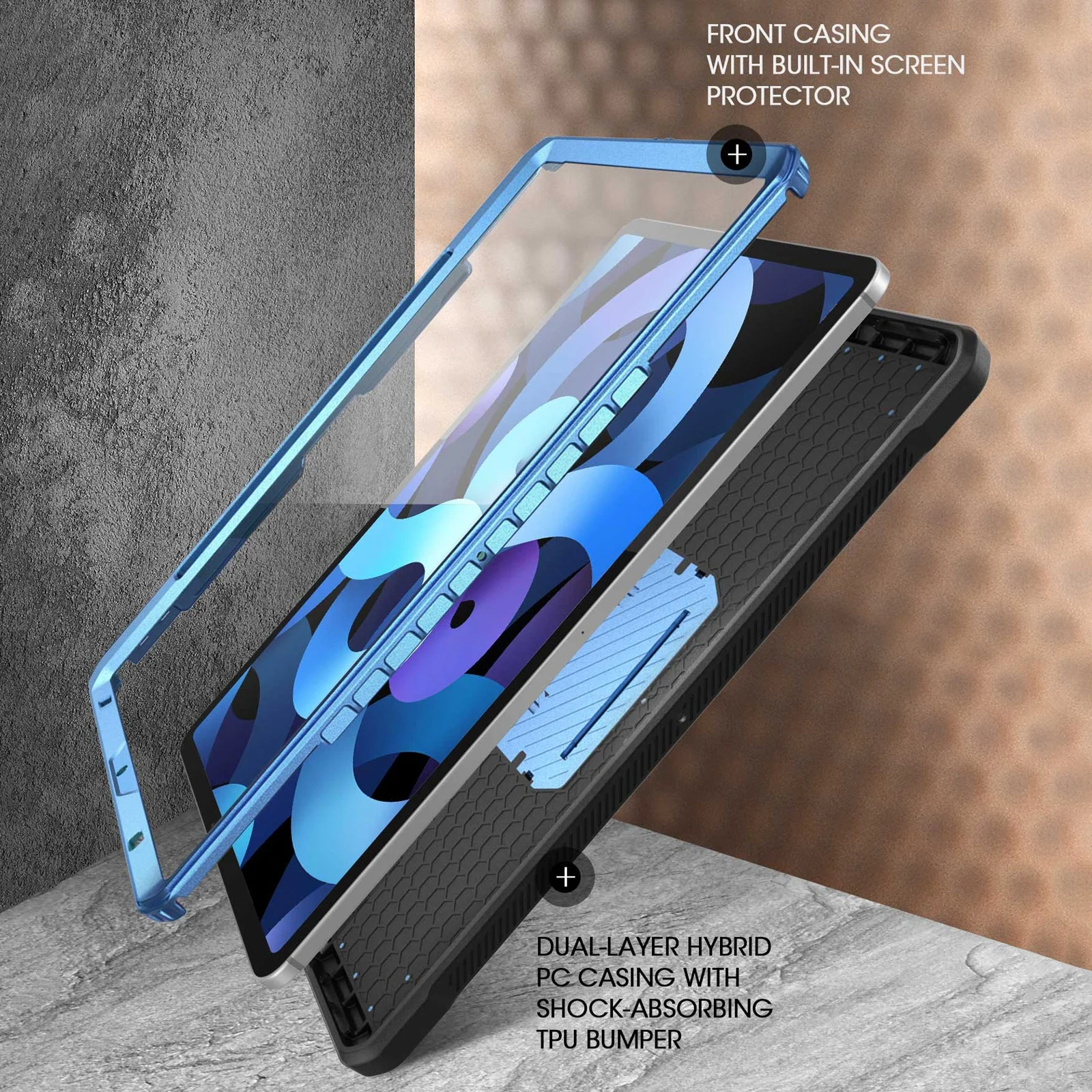 iPad Air 4 / 5 Unicorn Beetle PRO Rugged Kickstand Case(open box)-Metallic Blue - Image 4