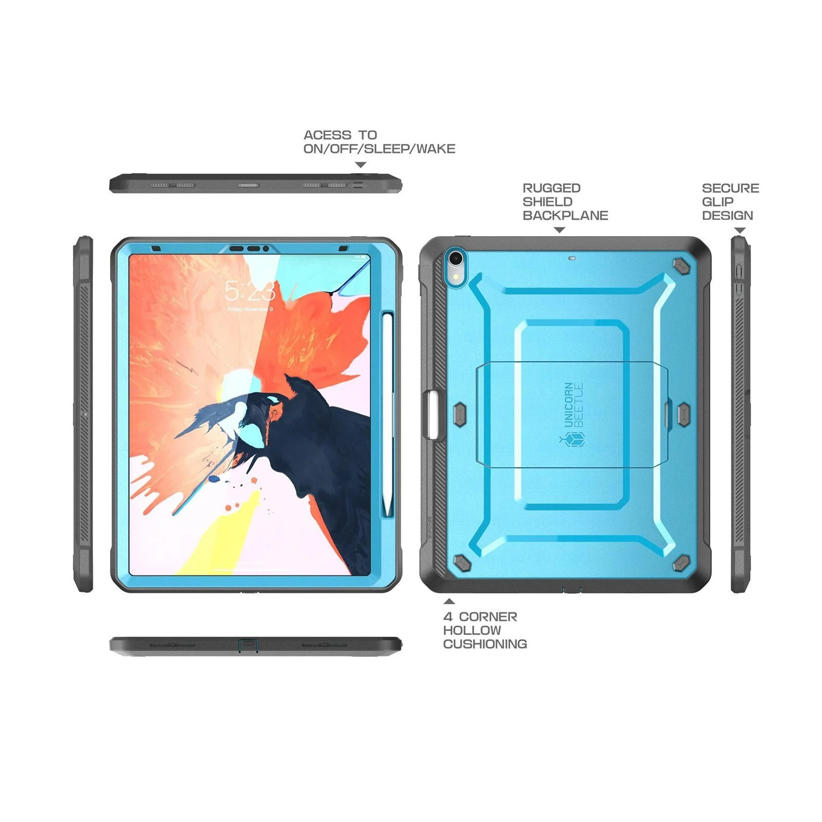iPad Pro 11 inch (2018) Unicorn Beetle Pro Full Body Case (Apple Pencil compatible)-Blue - Image 3