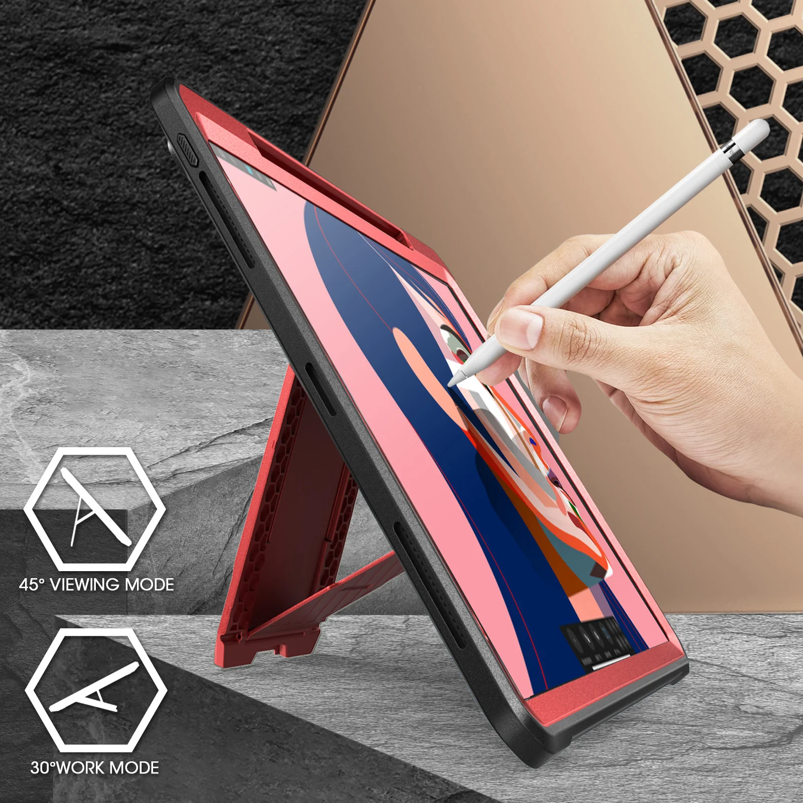 iPad Pro 11 Inch (2020) Unicorn Beetle Pro Rugged Case-Metallic Red - Image 4