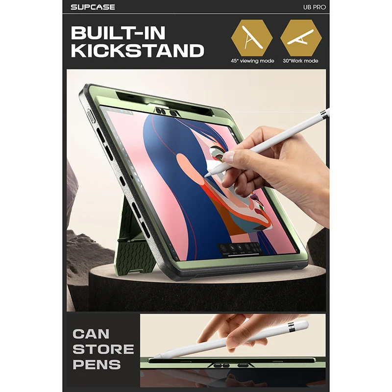 iPad Pro 11 Inch (2024) Unicorn Beetle Pro Rugged Case(open box)-Dark Green - Image 4