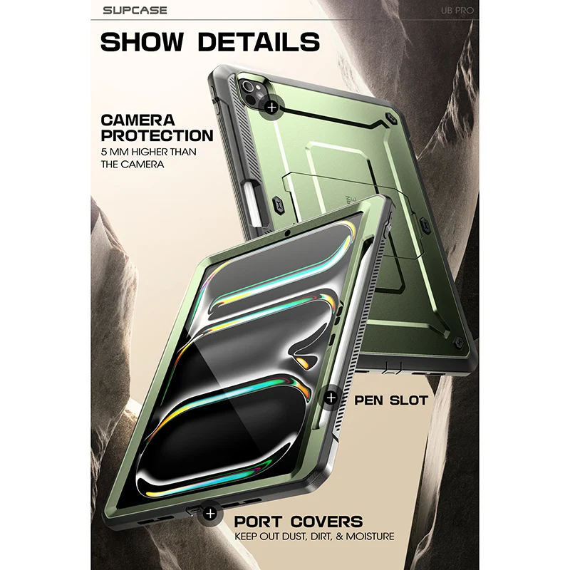 iPad Pro 11 Inch (2024) Unicorn Beetle Pro Rugged Case(open box)-Dark Green - Image 7