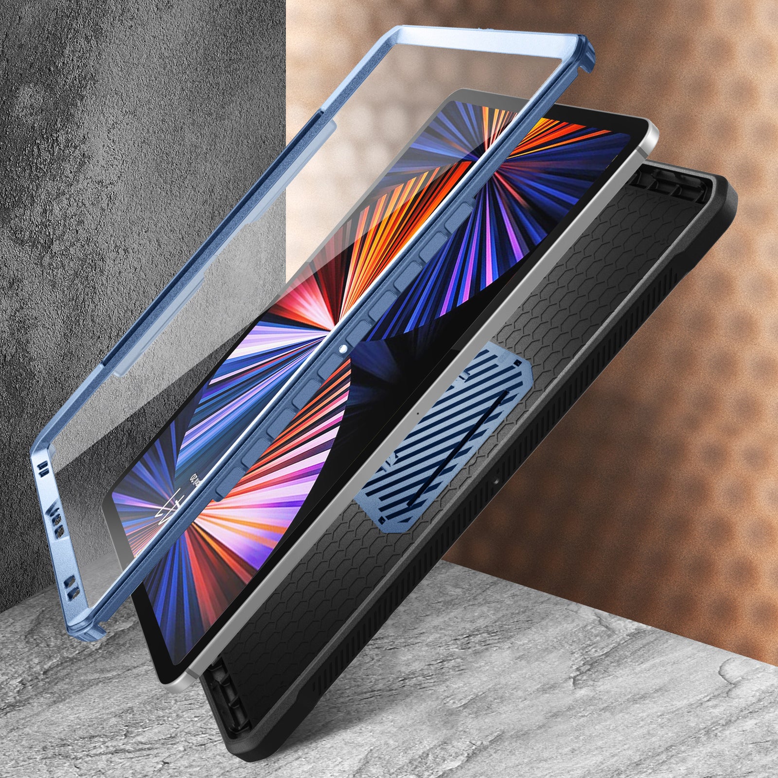 iPad Pro 12.9 Inch (2021) Unicorn Beetle Pro Rugged Case-Metallic Blue - Image 4