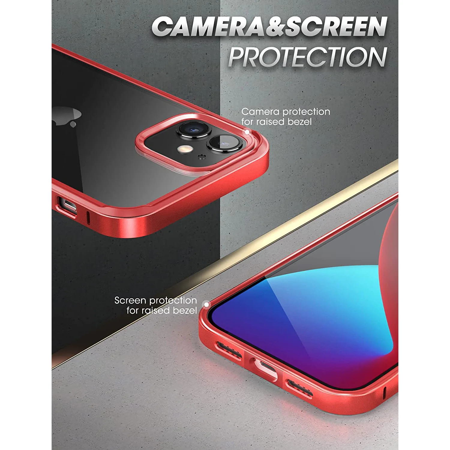 iPhone 11 6.1 inch Unicorn Beetle Edge Clear Bumper Case-Metallic Red - Image 4