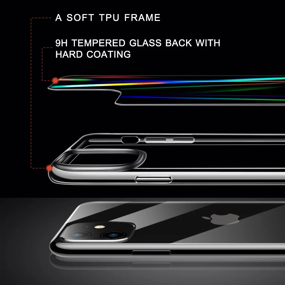 iPhone 11 6.1 inch Unicorn Beetle GLASS Slim Clear Case-Laser - Image 2