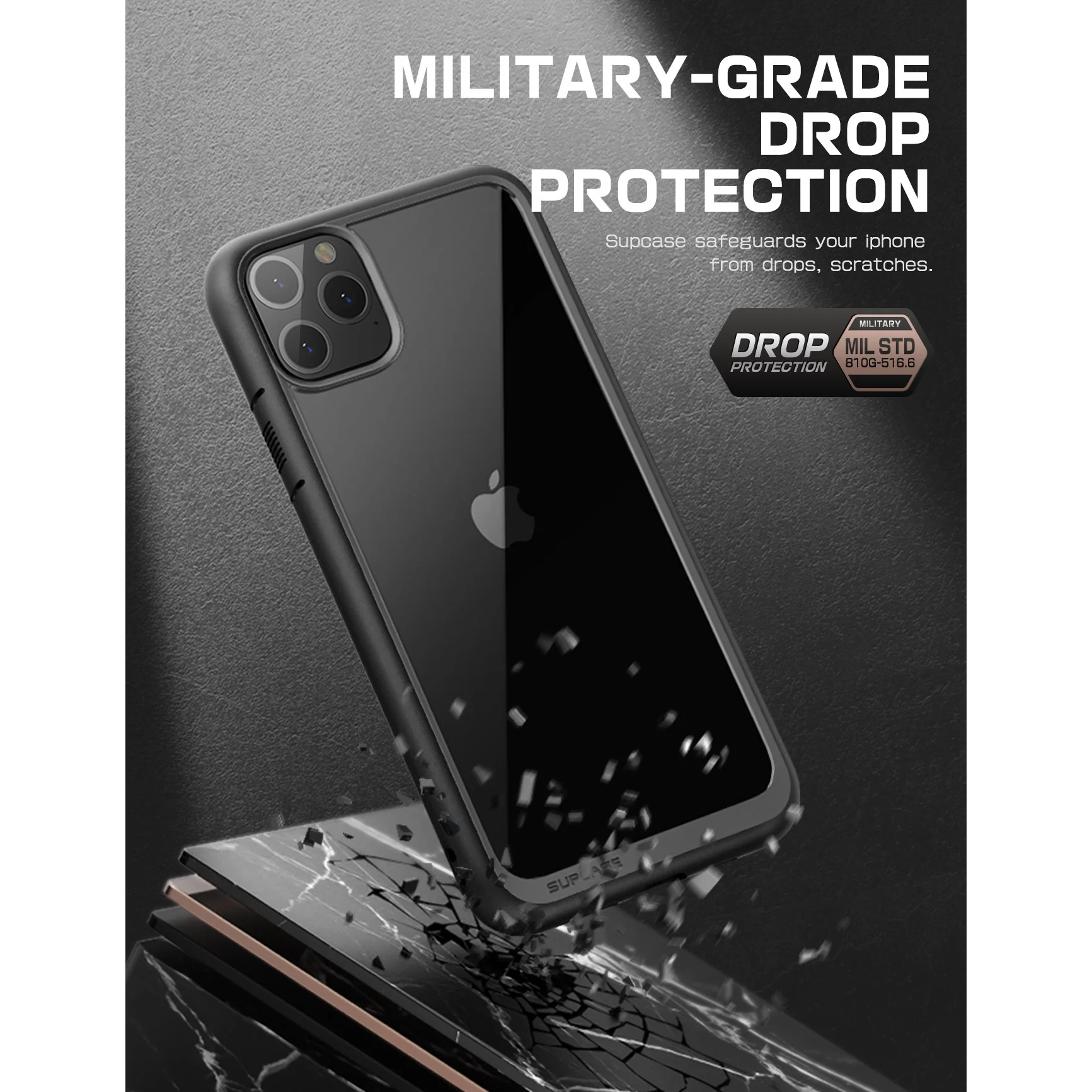 iPhone 11 Pro 5.8 inch Unicorn Beetle Style Clear Case-Black - Image 4
