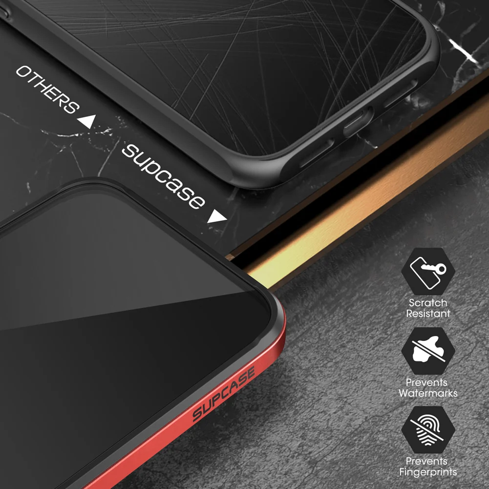 iPhone 12 6.1 inch Unicorn Beetle Edge Clear Bumper Case-Metallic Red - Image 6