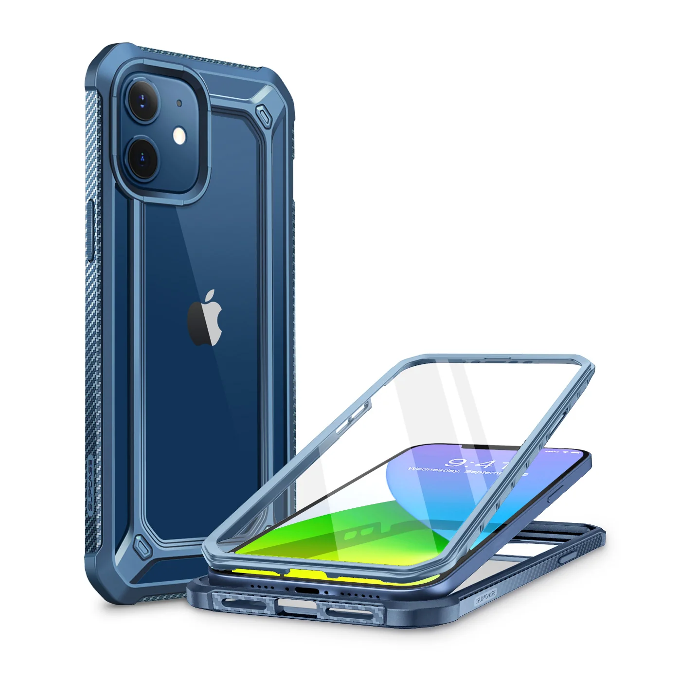 iPhone 12 6.1 inch Unicorn Beetle Exo with Screen Protector Clear Case-Blue - Image 2