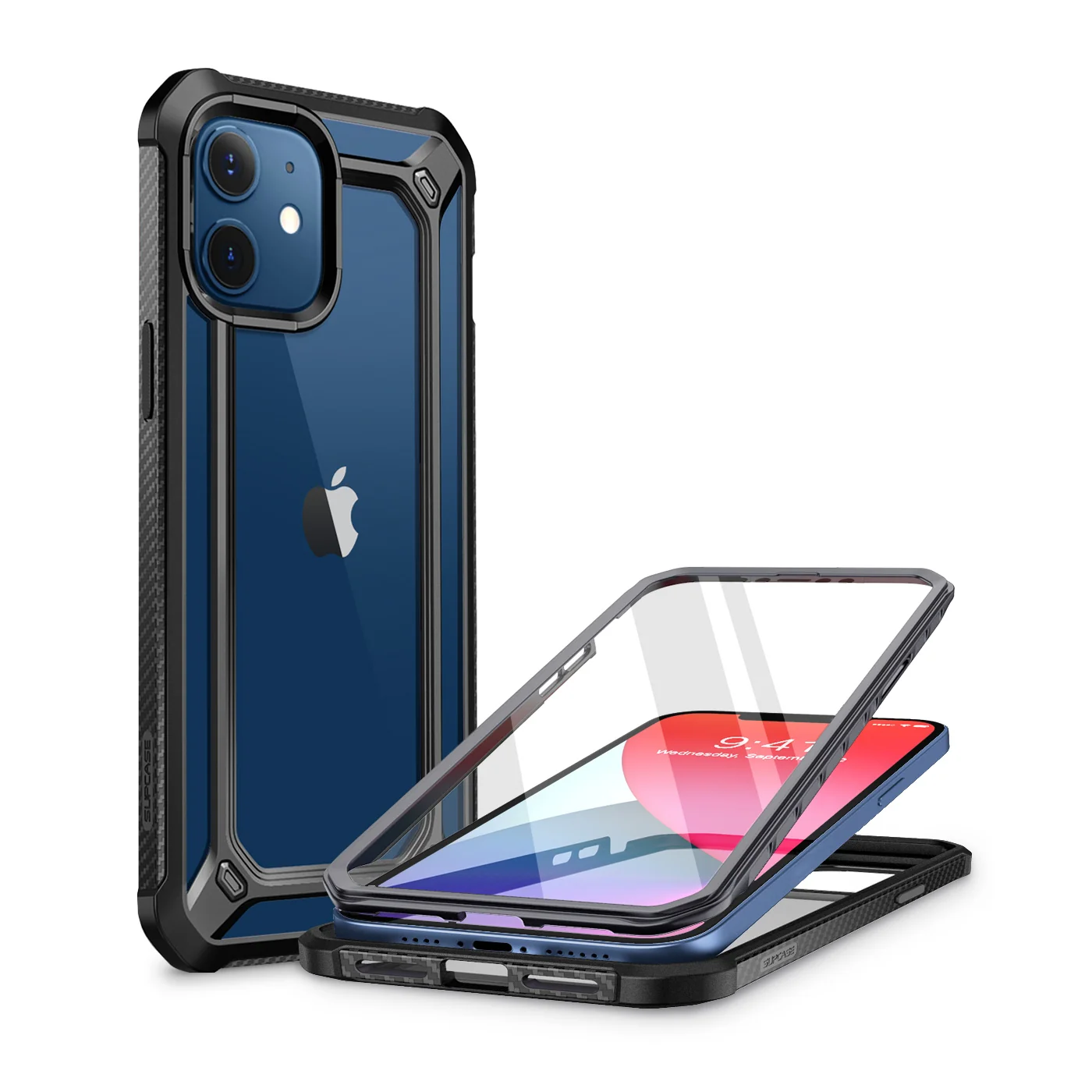 iPhone 12 mini 5.4 inch Unicorn Beetle Exo with Screen Protector Clear Case-Black - Image 2