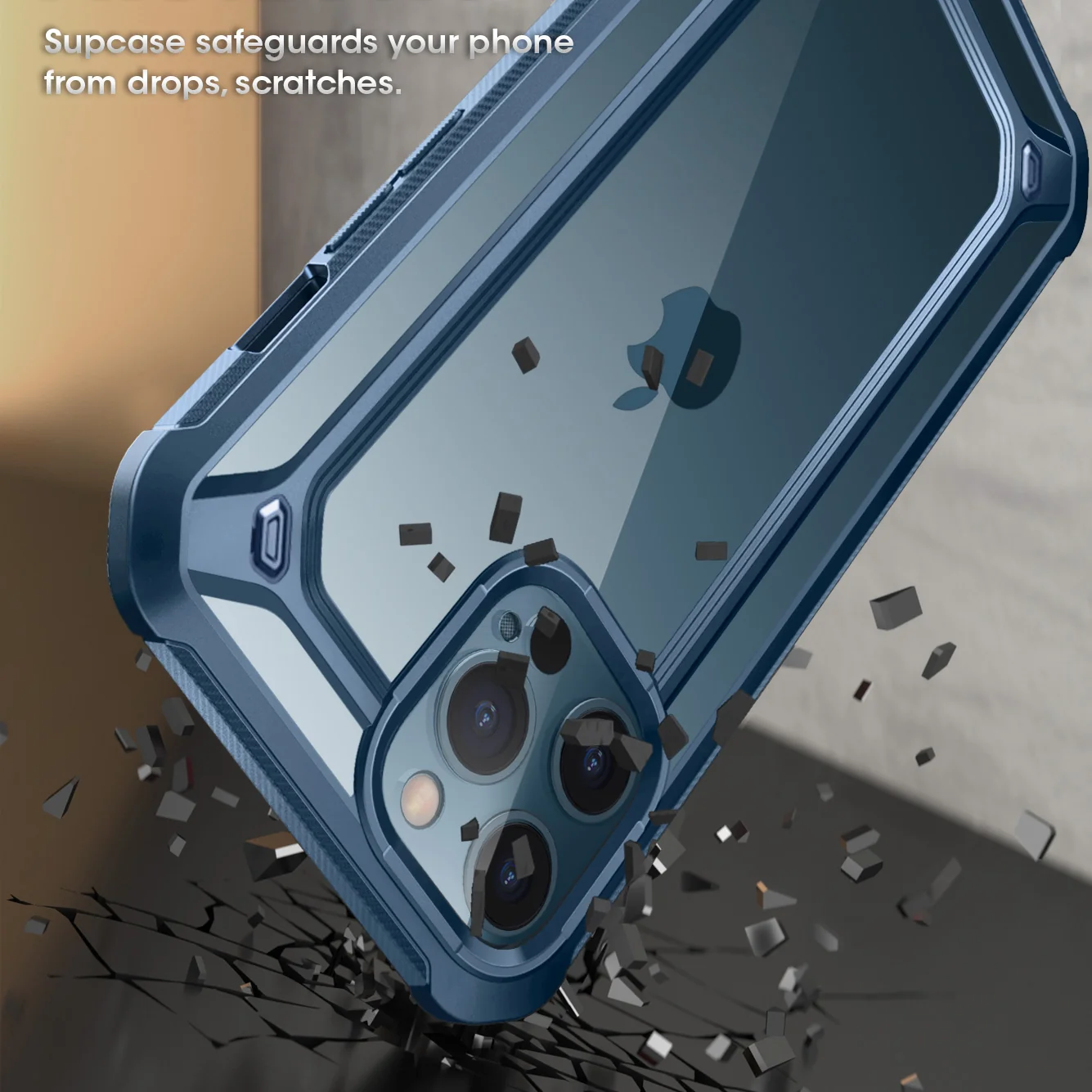 iPhone 12 Pro 6.1 inch Unicorn Beetle Exo Clear Case-Blue - Image 4