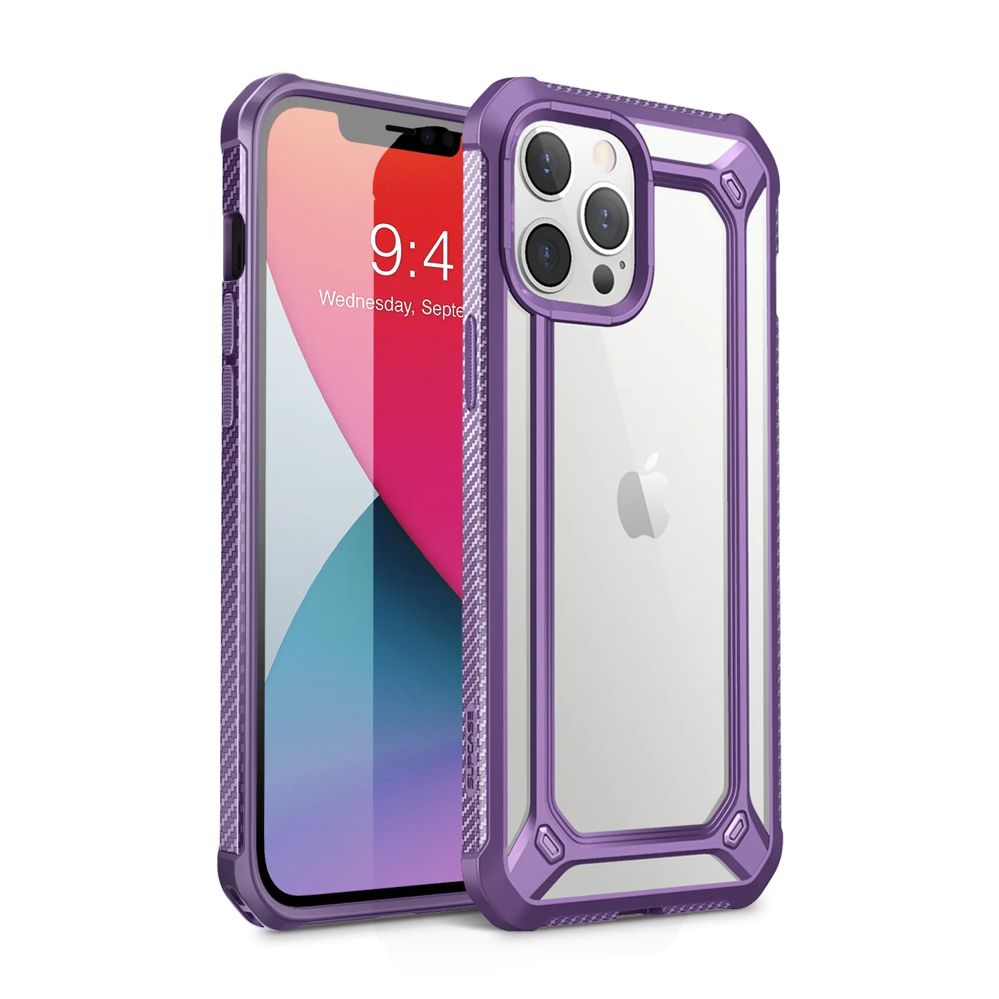 iPhone 12 Pro 6.1 inch Unicorn Beetle Exo Clear Case-Purple - Image 2