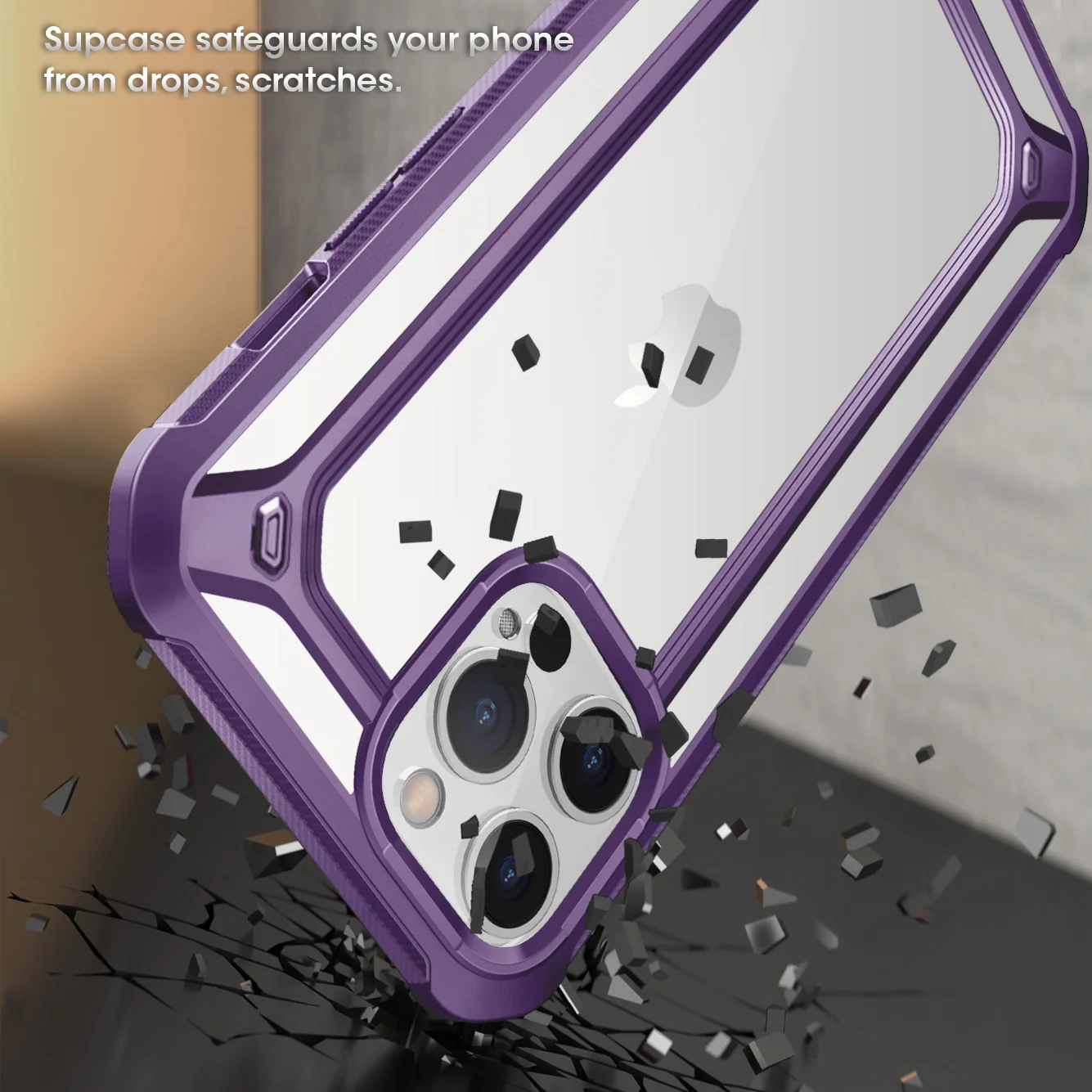 iPhone 12 Pro Max 6.7 inch Unicorn Beetle Exo Clear Case-Purple - Image 4