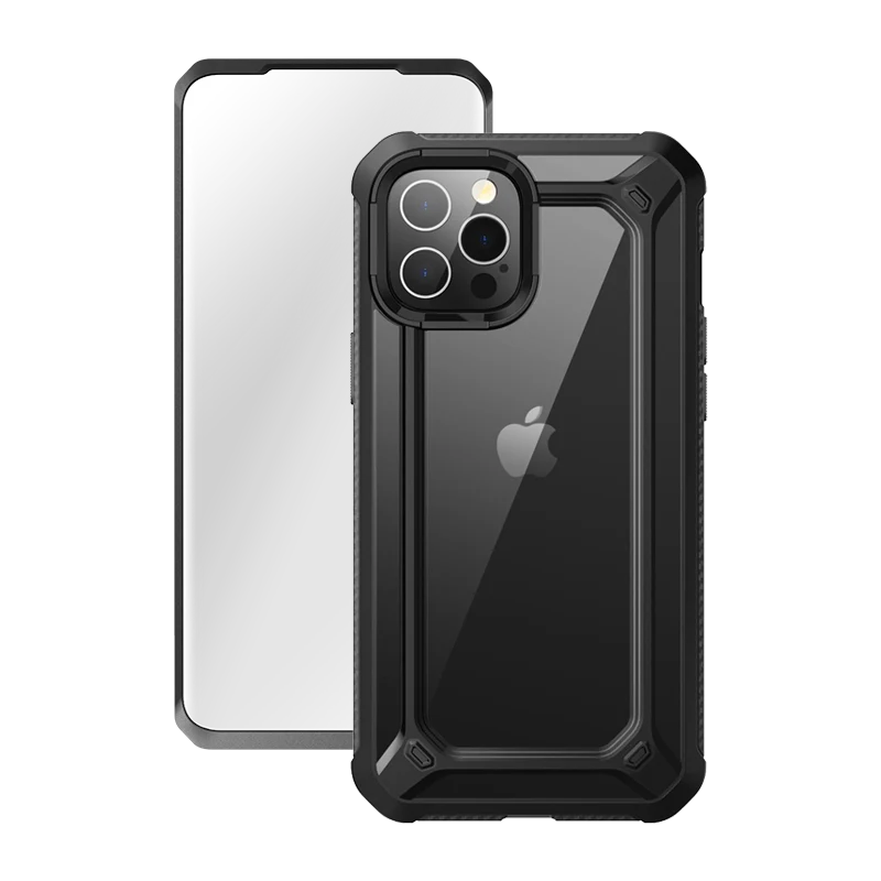 iPhone 12 Pro Max 6.7 inch Unicorn Beetle Exo with Screen Protector Clear Case-Black