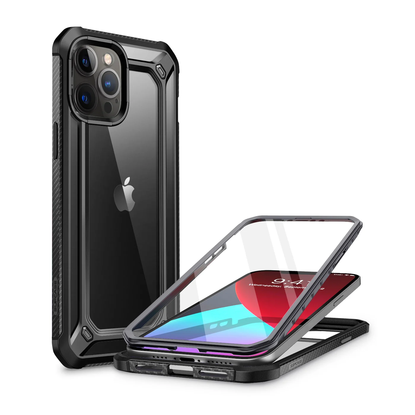 iPhone 12 Pro Max 6.7 inch Unicorn Beetle Exo with Screen Protector Clear Case-Black - Image 2