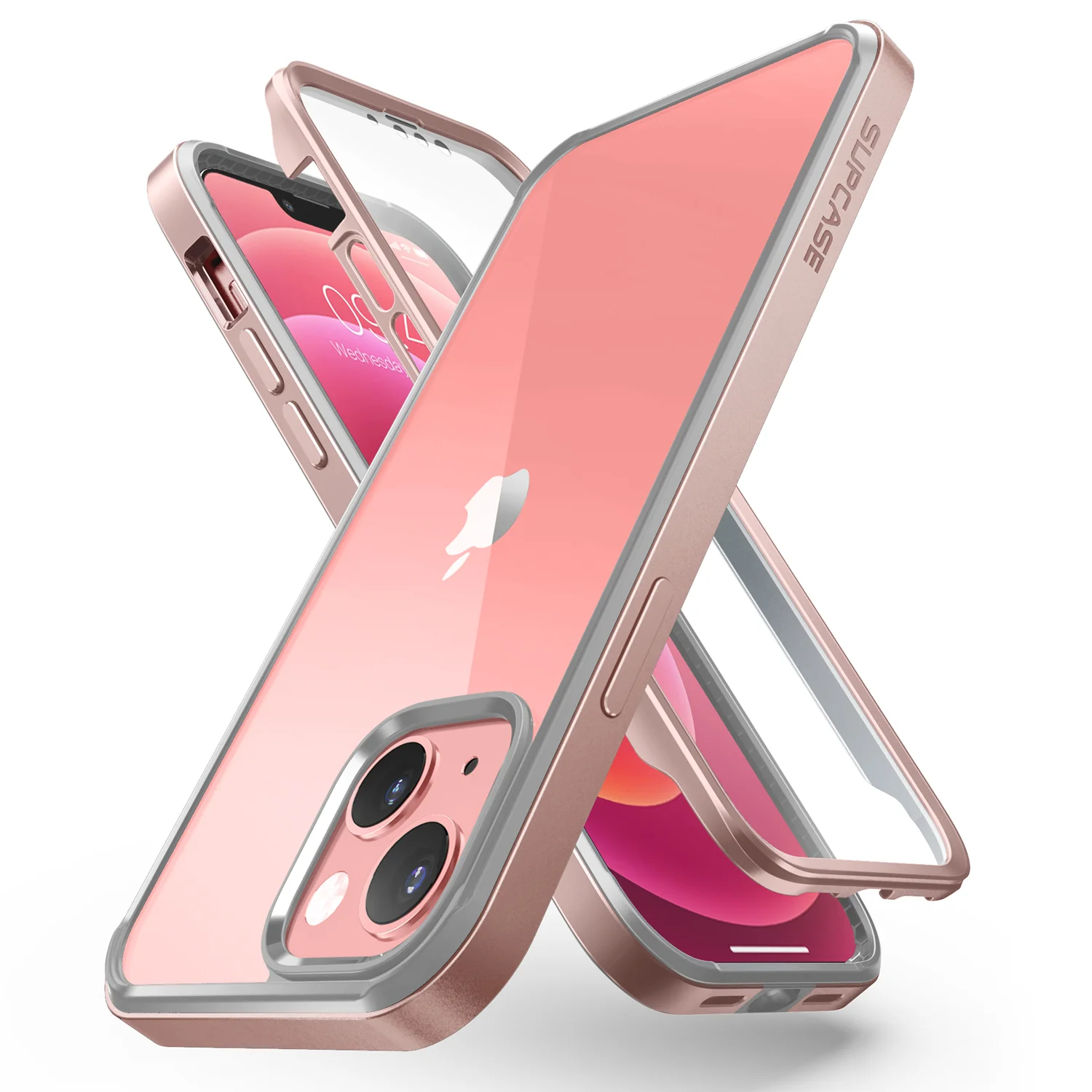 iPhone 13 6.1 inch Unicorn Beetle Edge with Screen Protector Clear Case-Peach - Image 2