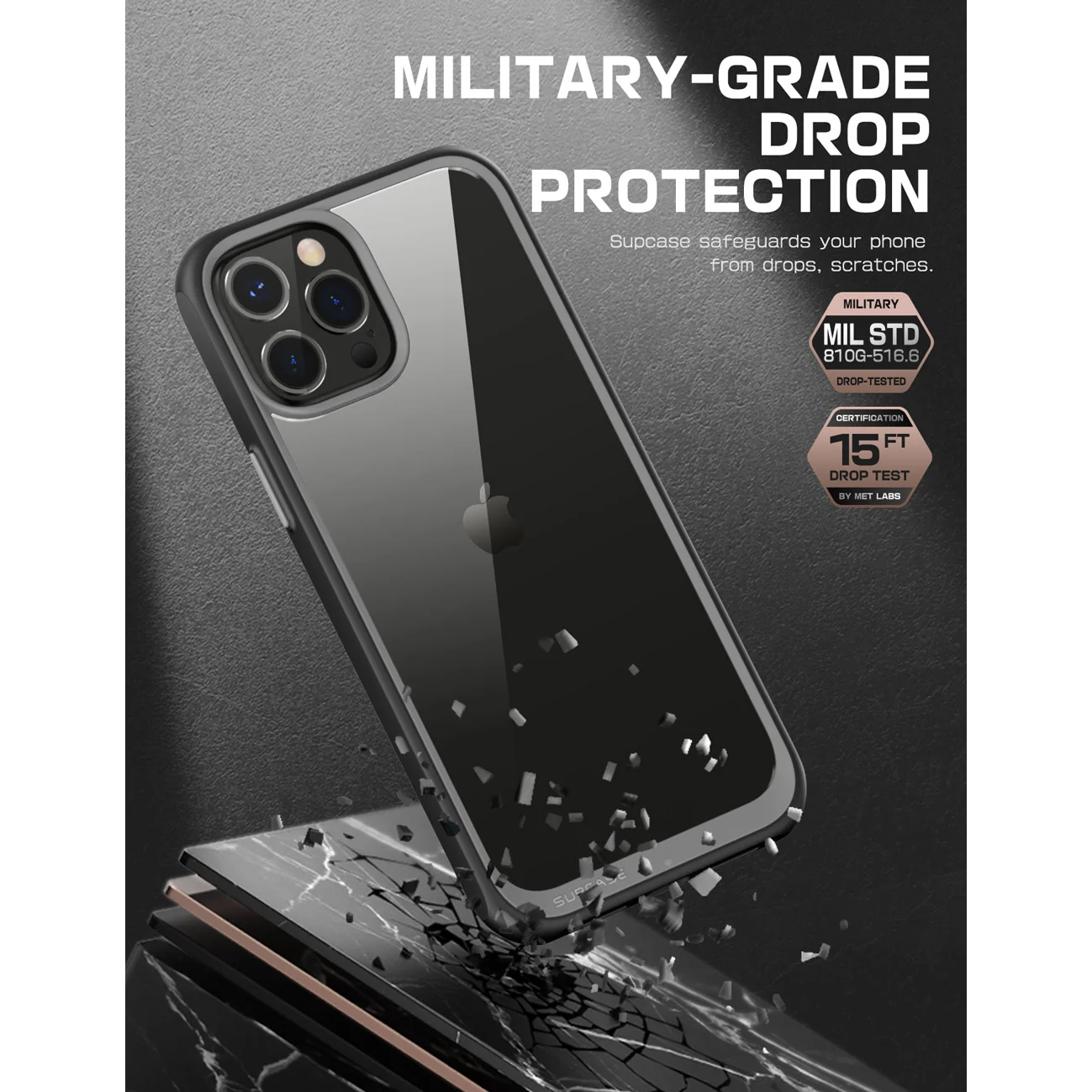 iPhone 13 6.1 inch Unicorn Beetle Style Slim Clear Case-Black - Image 4