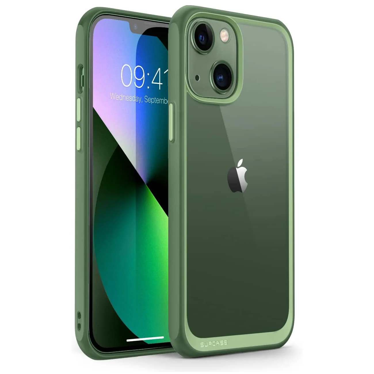 iPhone 13 6.1 inch Unicorn Beetle Style Slim Clear Case-Green - Image 2