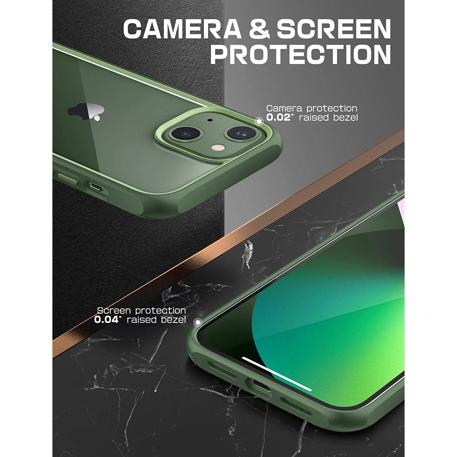 iPhone 13 6.1 inch Unicorn Beetle Style Slim Clear Case-Green - Image 6