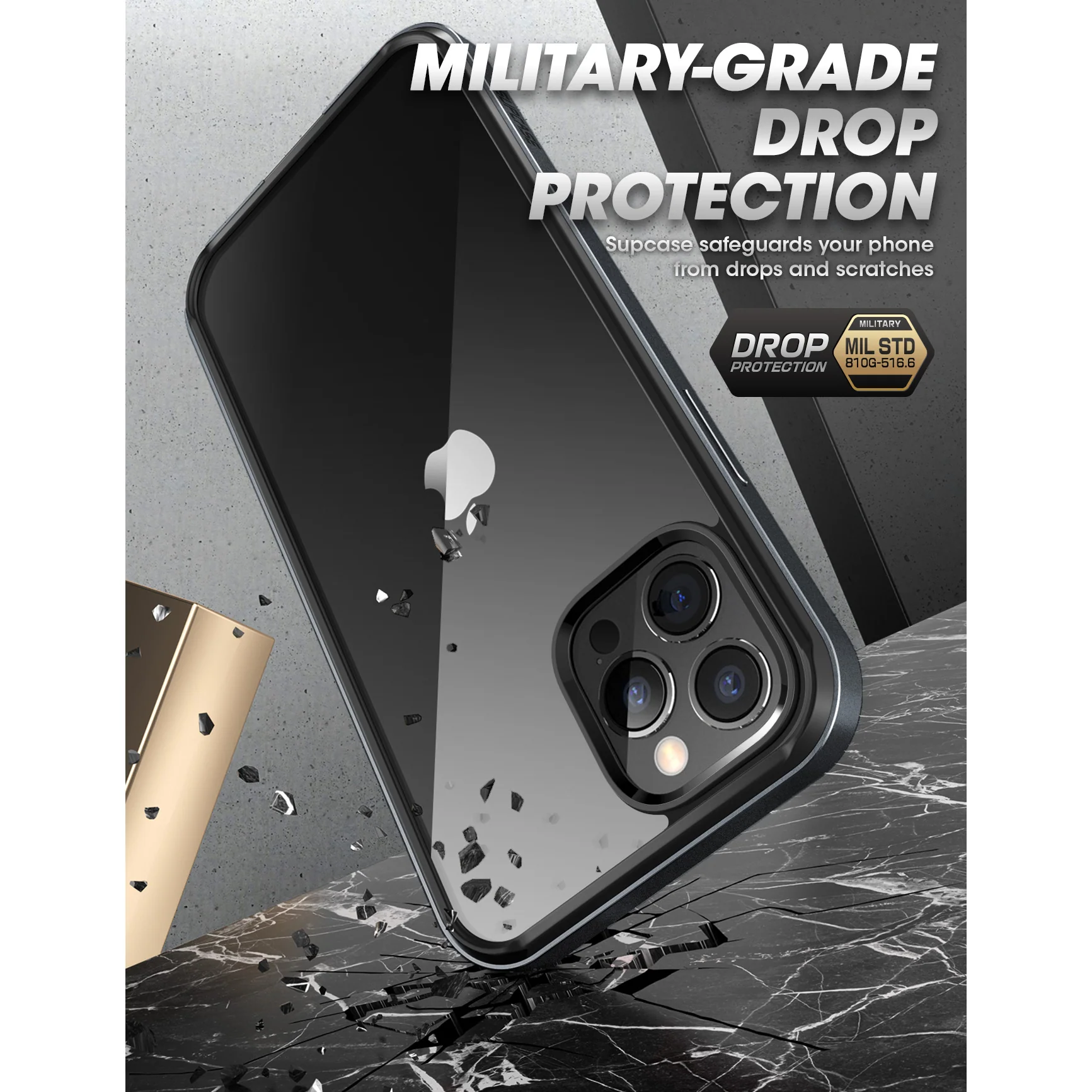 iPhone 13 Pro 6.1 inch Unicorn Beetle Edge Clear Bumper Case-Black - Image 6