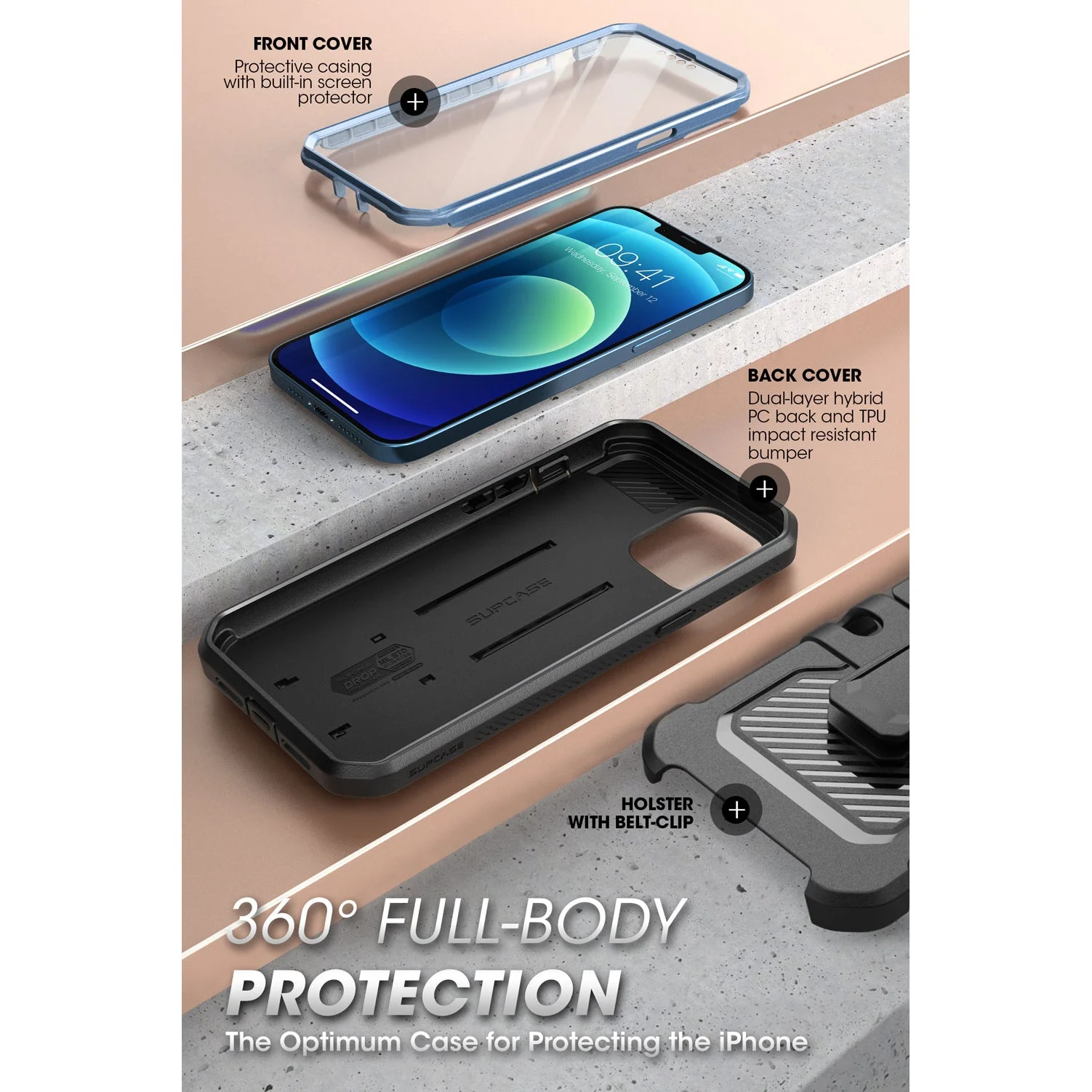 iPhone 13 Pro 6.1 inch Unicorn Beetle Pro Rugged Case(open box)-Metallic Blue - Image 5
