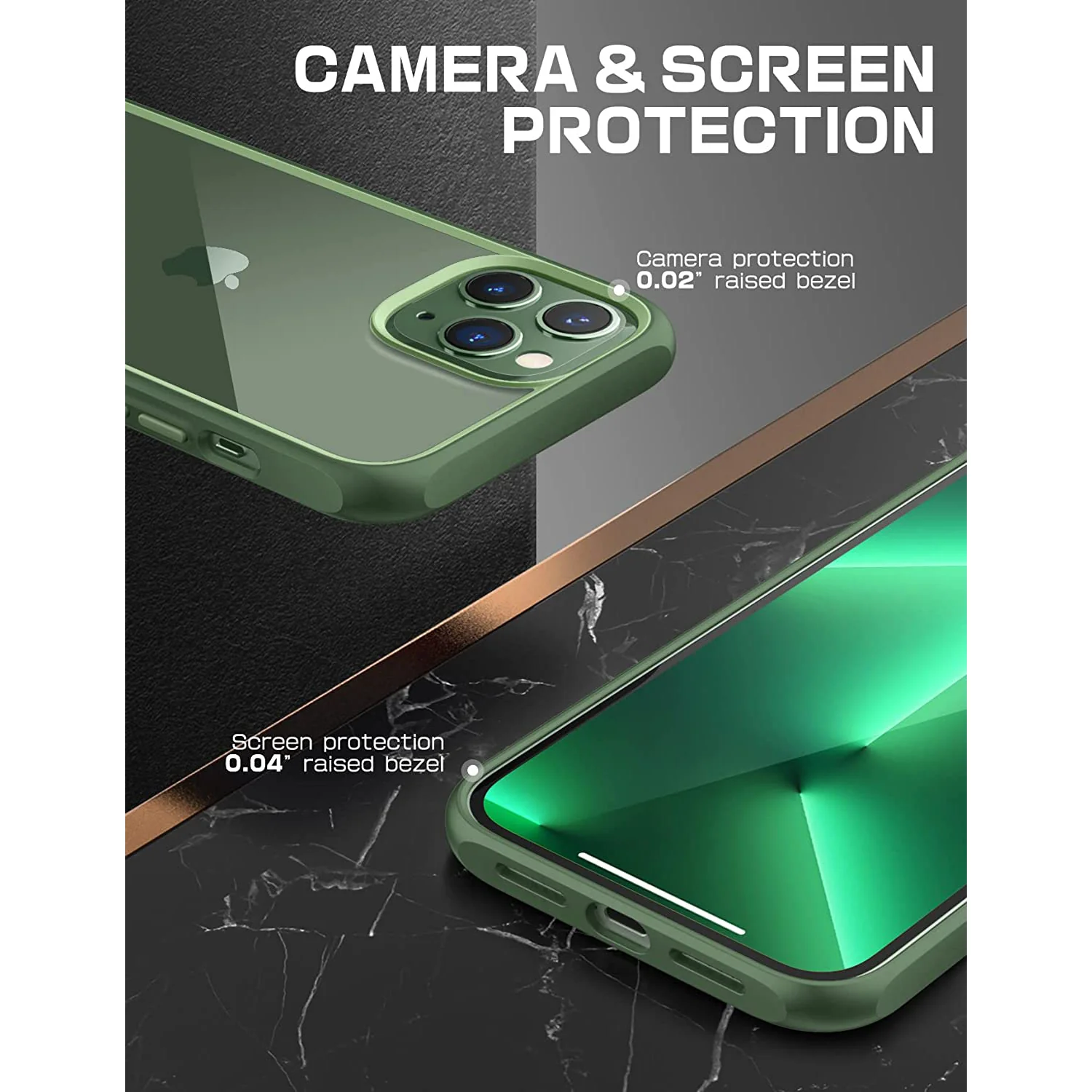 iPhone 13 Pro 6.1 inch Unicorn Beetle Style Slim Clear Case-Green - Image 6