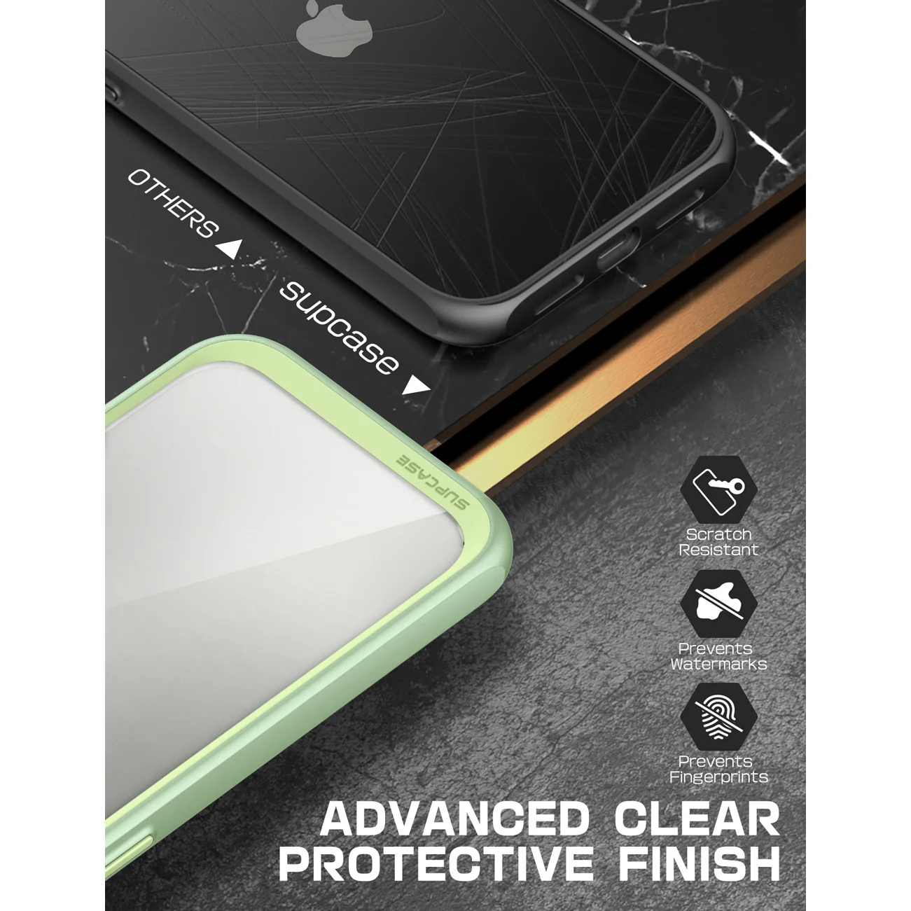 iPhone 13 Pro 6.1 inch Unicorn Beetle Style Slim Clear Case-Mint Green - Image 6