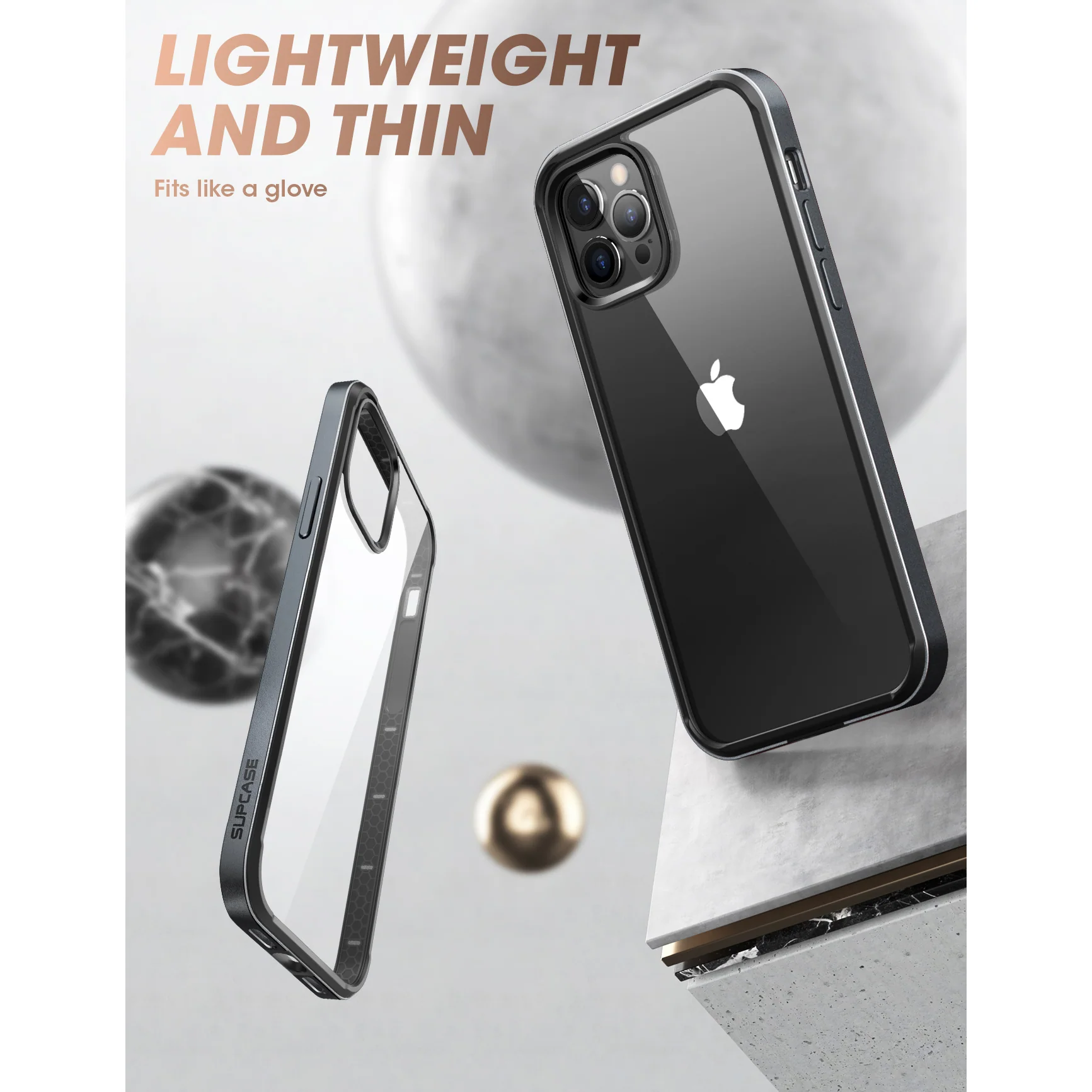 iPhone 13 Pro Max 6.7 inch Unicorn Beetle Edge Clear Bumper Case-Black - Image 3
