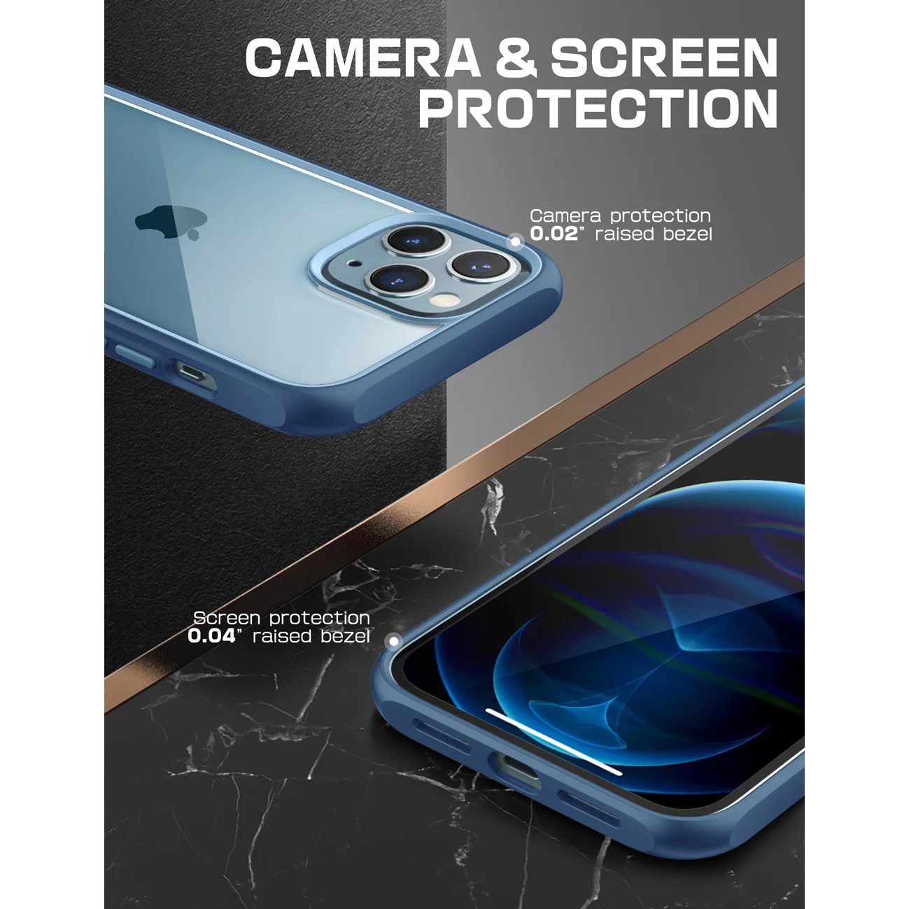 iPhone 13 Pro Max 6.7 inch Unicorn Beetle Style Slim Clear Case-Blue - Image 5
