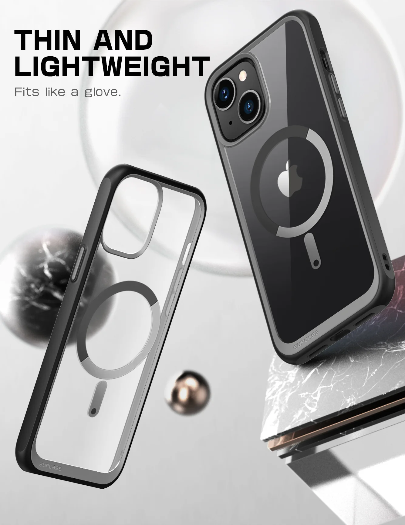 iPhone 14 Plus 6.7 inch Unicorn Beetle MAG Slim Clear MagSafe Case-Black - Image 5