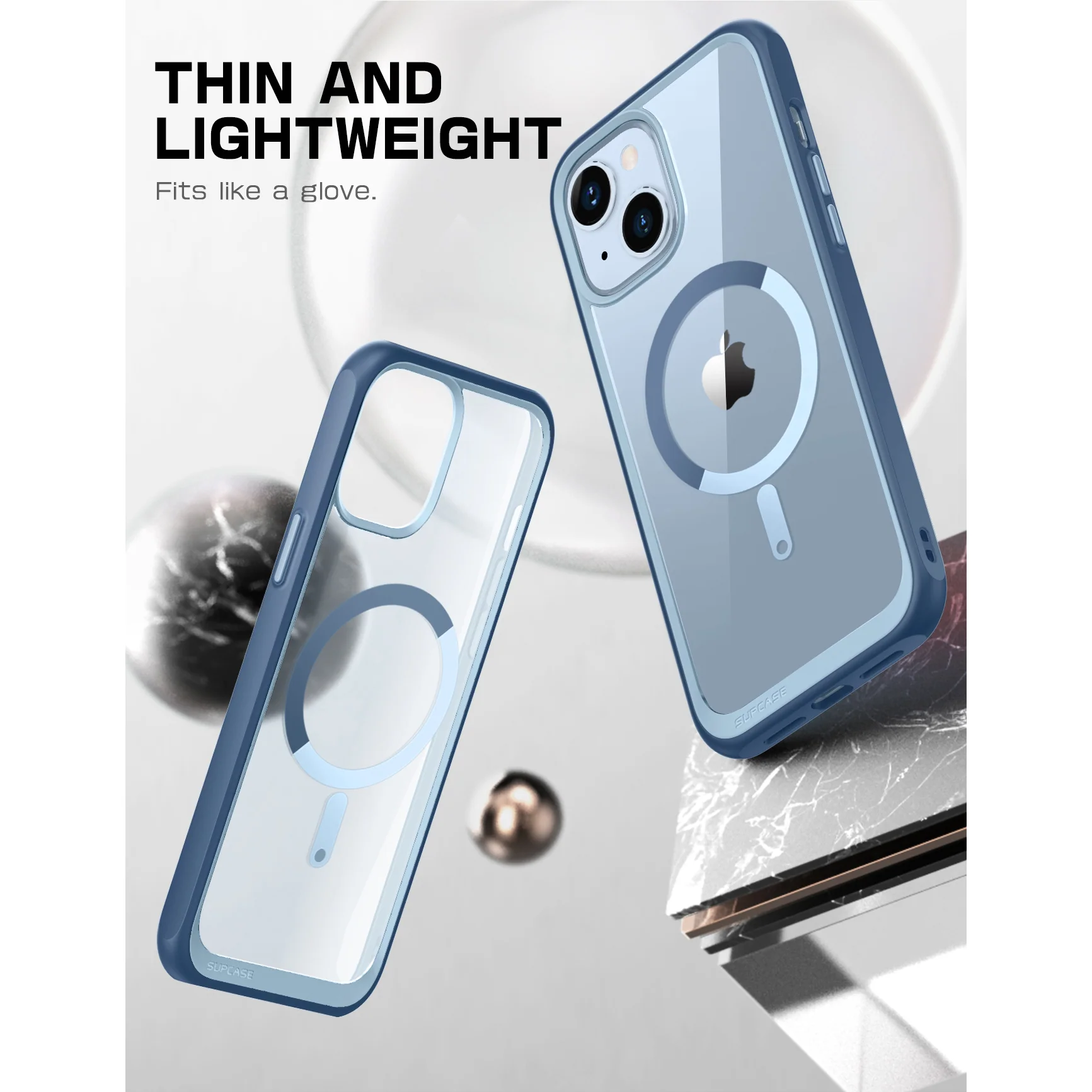 iPhone 14 Plus 6.7 inch Unicorn Beetle MAG Slim Clear MagSafe Case-Blue - Image 4