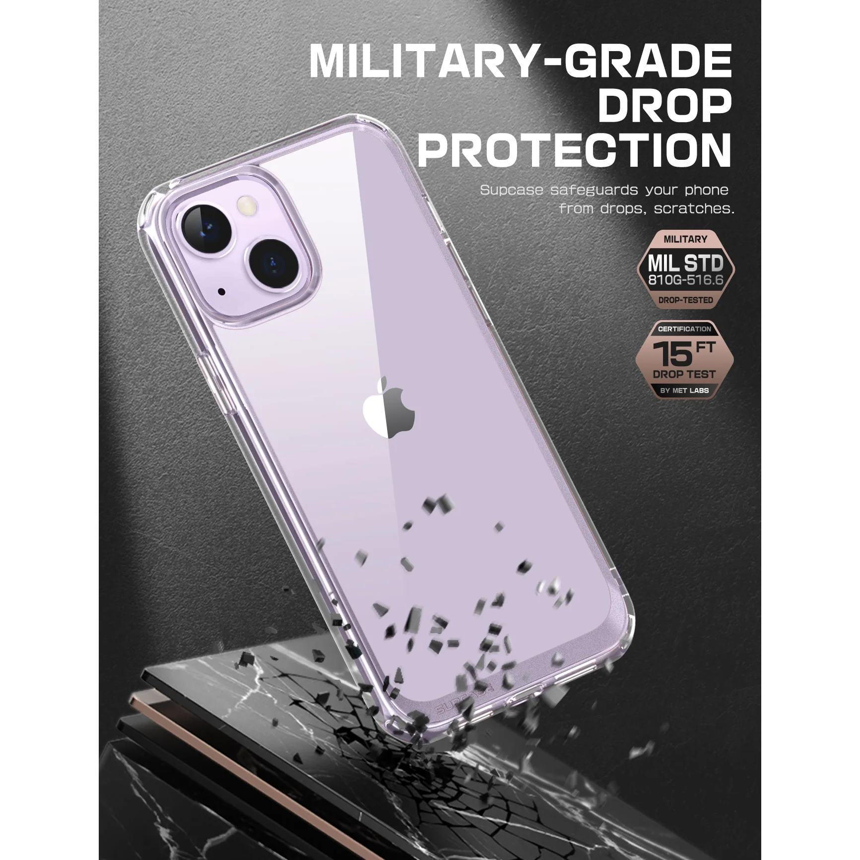 iPhone 14 Plus 6.7 inch Unicorn Beetle Style Slim Clear Case-Deep Purple - Image 4