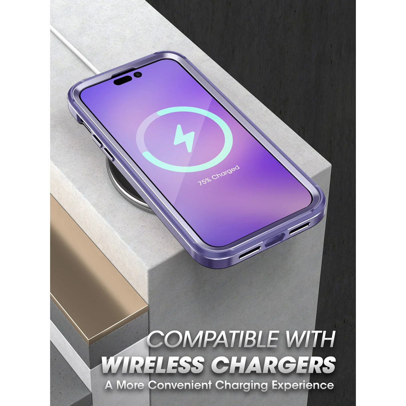 iPhone 14 Pro 6.1 inch Unicorn Beetle EDGE MAG with Screen Protector Clear Case-Deep Purple - Image 6