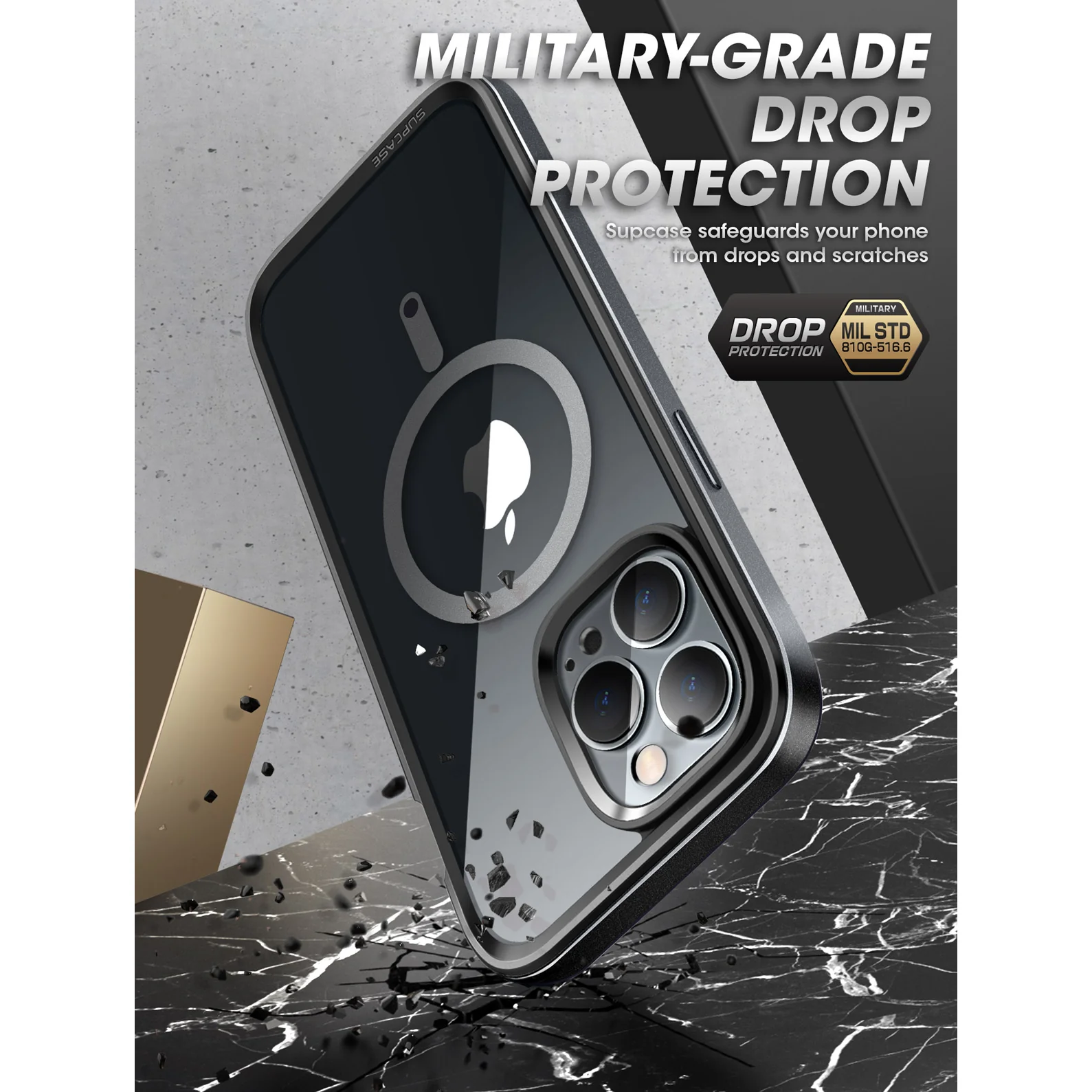 iPhone 14 Pro Max 6.7 inch Unicorn Beetle EDGE MAG with Screen Protector Clear Case-Black - Image 5