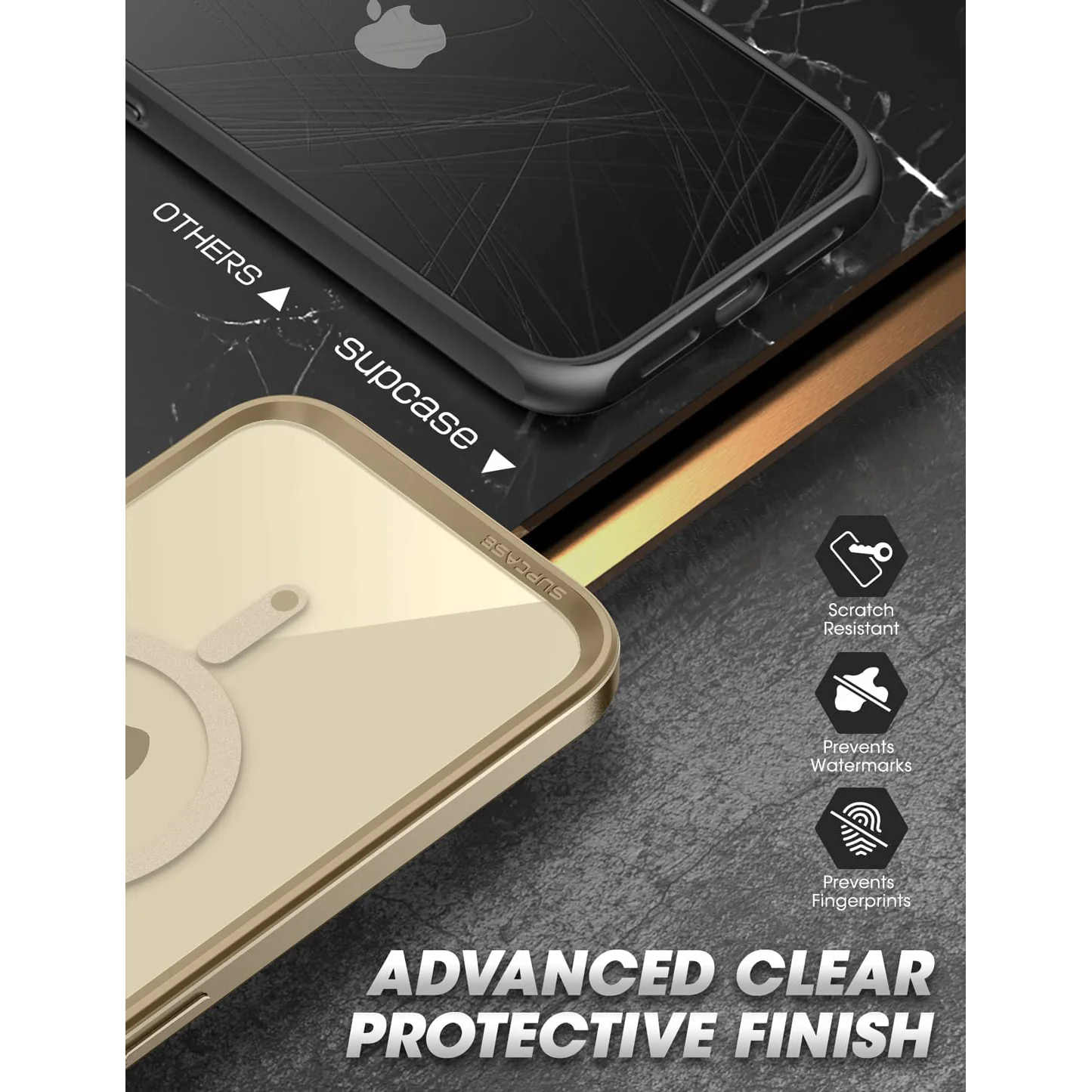 iPhone 14 Pro Max 6.7 inch Unicorn Beetle EDGE MAG with Screen Protector Clear Case-Gold - Image 9