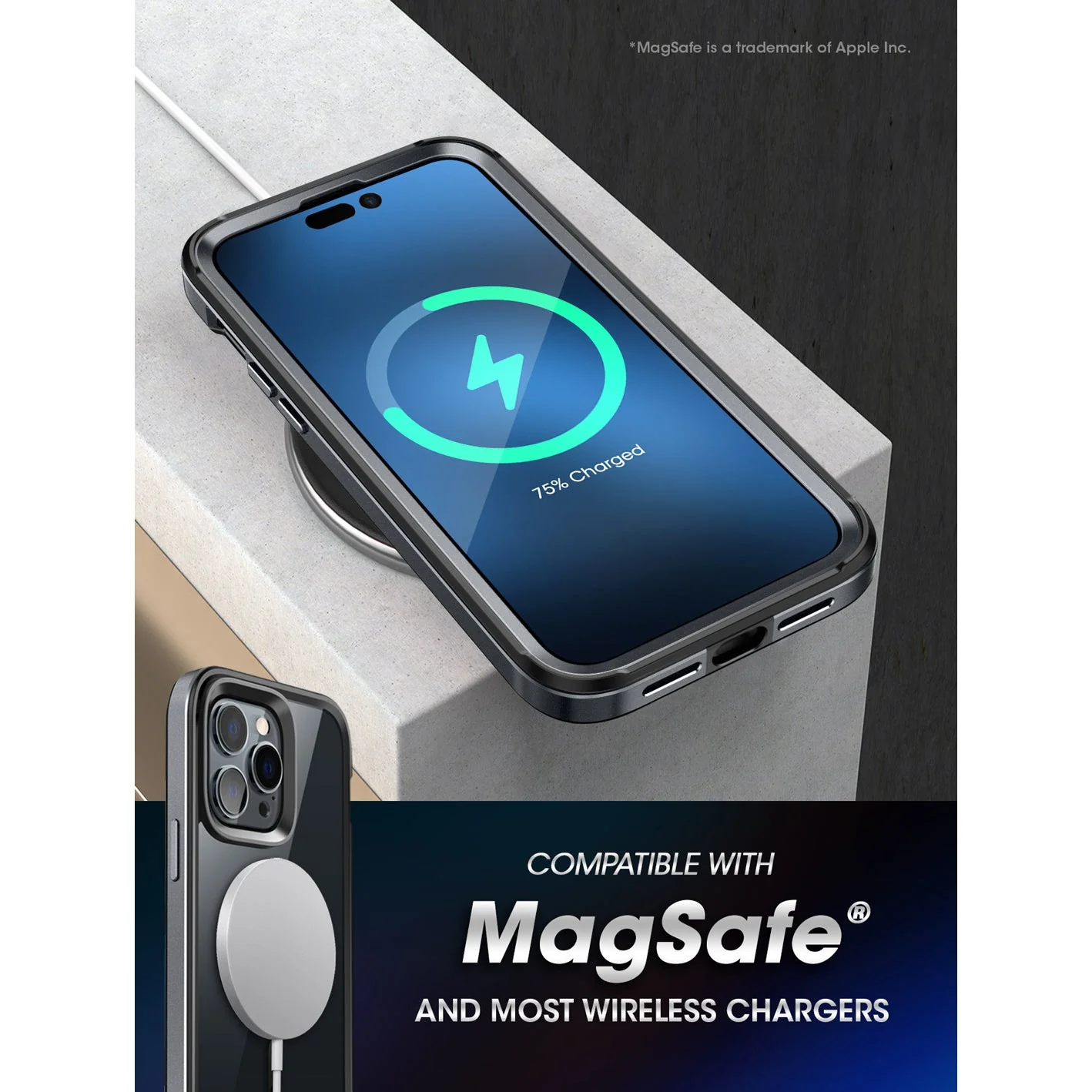 iPhone 14 Pro Max 6.7 inch Unicorn Beetle EDGE MAG with Screen Protector Clear Case(Open-Box)-Black - Image 6