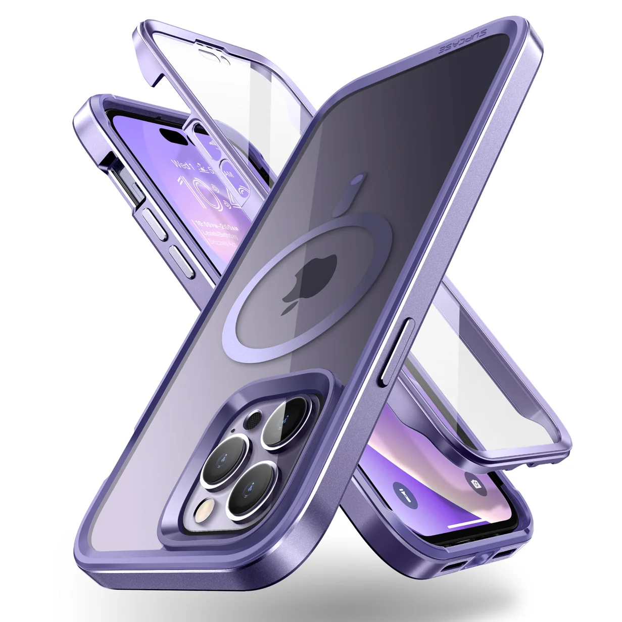 iPhone 14 Pro Max 6.7 inch Unicorn Beetle EDGE MAG with Screen Protector Clear Case-Deep Purple - Image 2