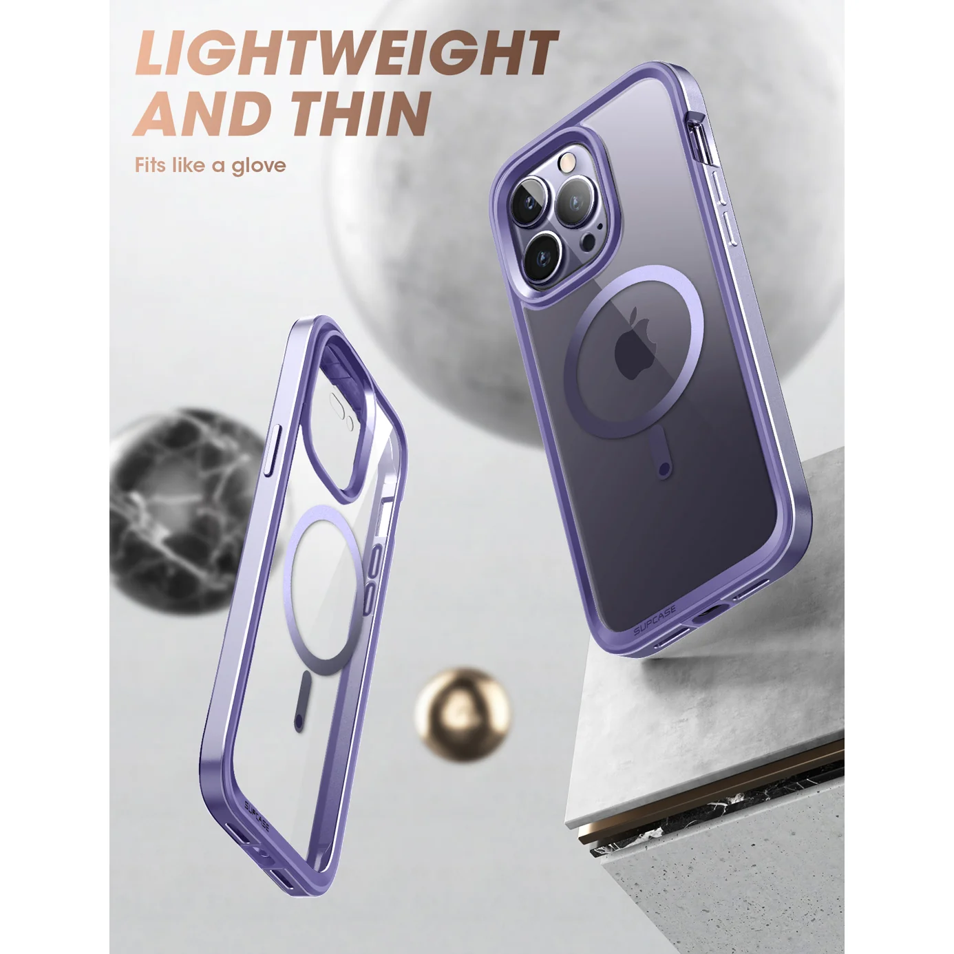 iPhone 14 Pro Max 6.7 inch Unicorn Beetle EDGE MAG with Screen Protector Clear Case-Deep Purple - Image 4