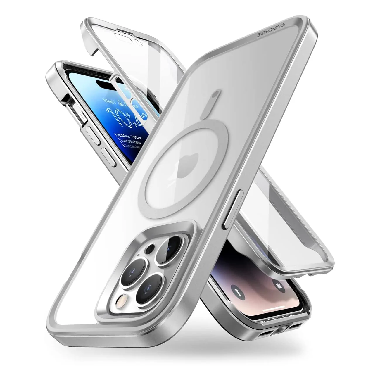 iPhone 14 Pro Max 6.7 inch Unicorn Beetle EDGE MAG with Screen Protector Clear Case-Silver - Image 2