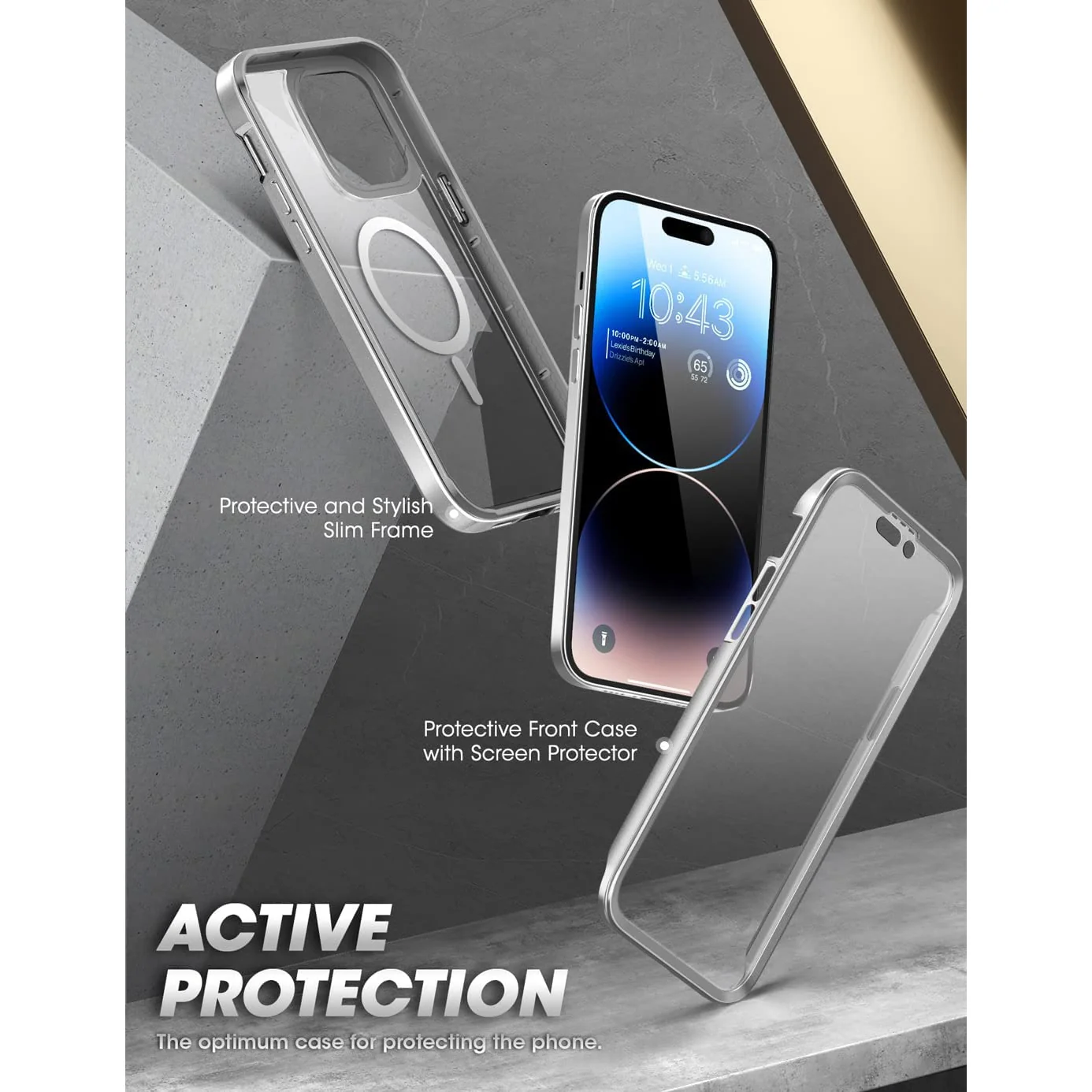 iPhone 14 Pro Max 6.7 inch Unicorn Beetle EDGE MAG with Screen Protector Clear Case-Silver - Image 4