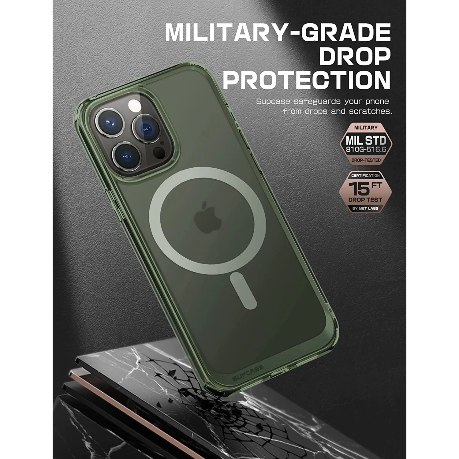 iPhone 14 Pro Max 6.7 inch Unicorn Beetle MAG Slim Clear MagSafe Case-Green Fog - Image 5
