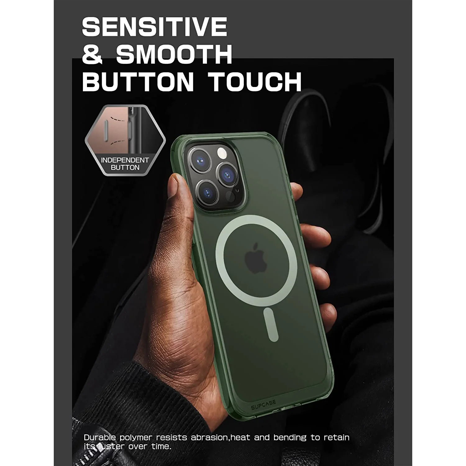 iPhone 14 Pro Max 6.7 inch Unicorn Beetle MAG Slim Clear MagSafe Case-Green Fog - Image 9