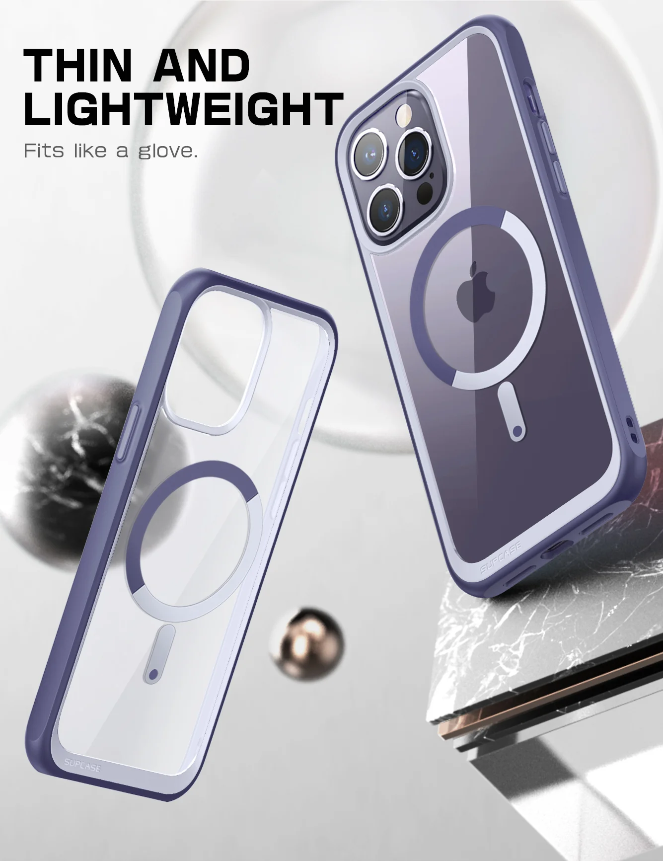 iPhone 14 Pro Max 6.7 inch Unicorn Beetle MAG Slim Clear MagSafe Case-Deep Purple - Image 5