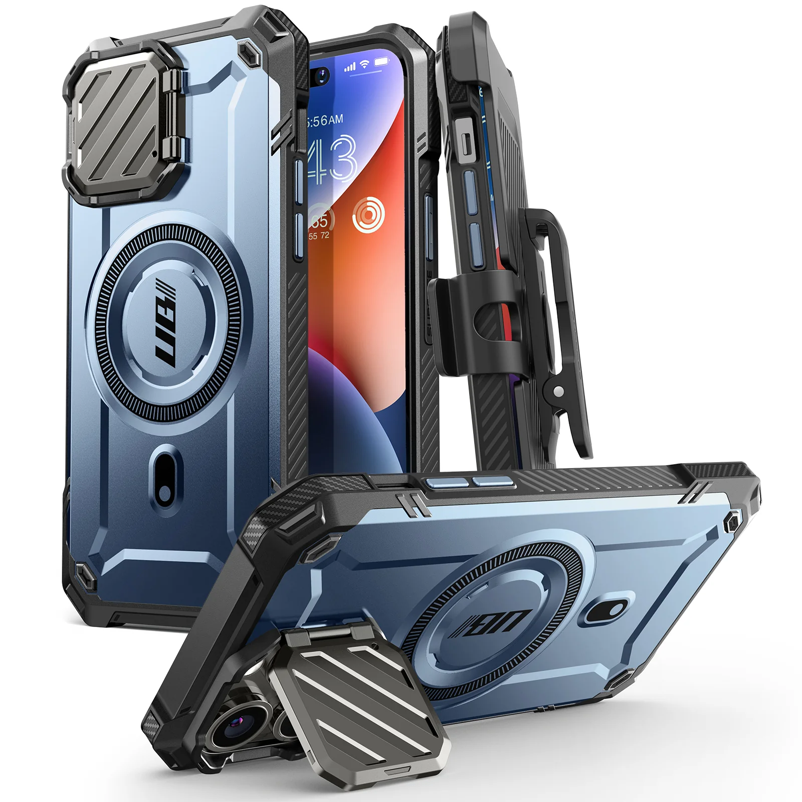 iPhone 14 Pro Max 6.7 inch Unicorn Beetle MAG XT MagSafe Holster Case-Metallic Blue - Image 3